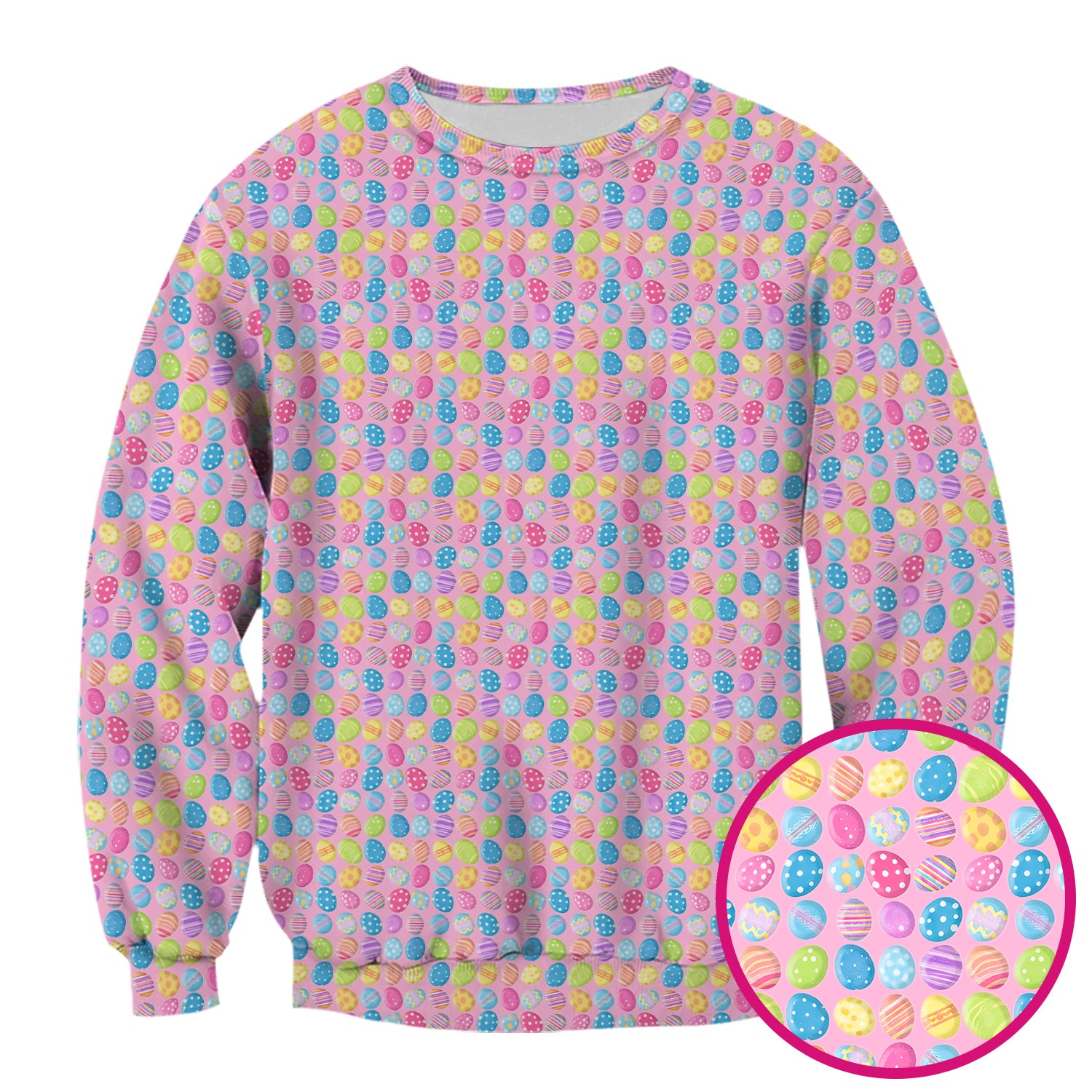 Colorful Easter Eggs Pattern Scrub Top, Comfortable Scrubs for Nurses