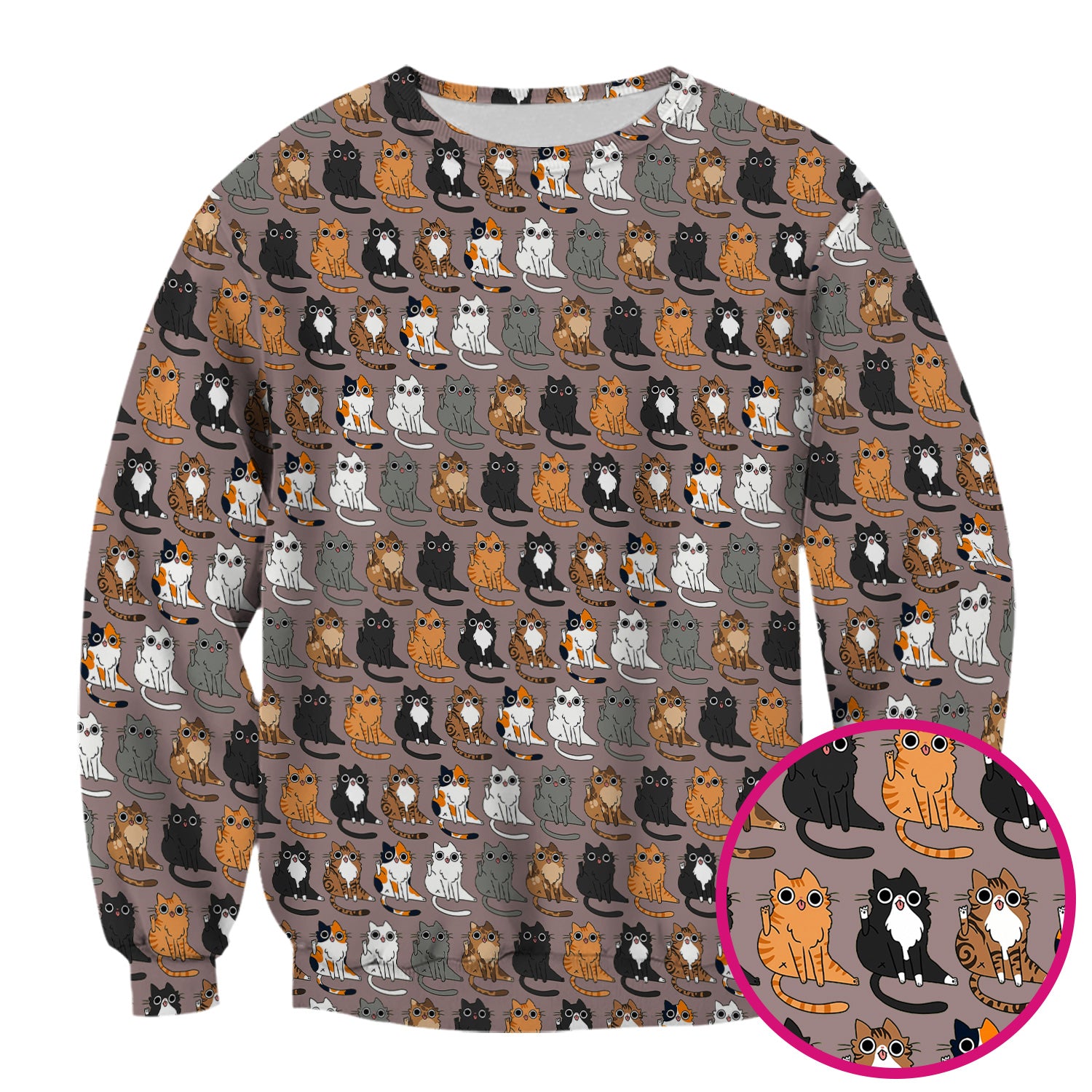 Cute Cartoon Cat Pattern Scrub Top, Comfortable Scrubs for Nurses
