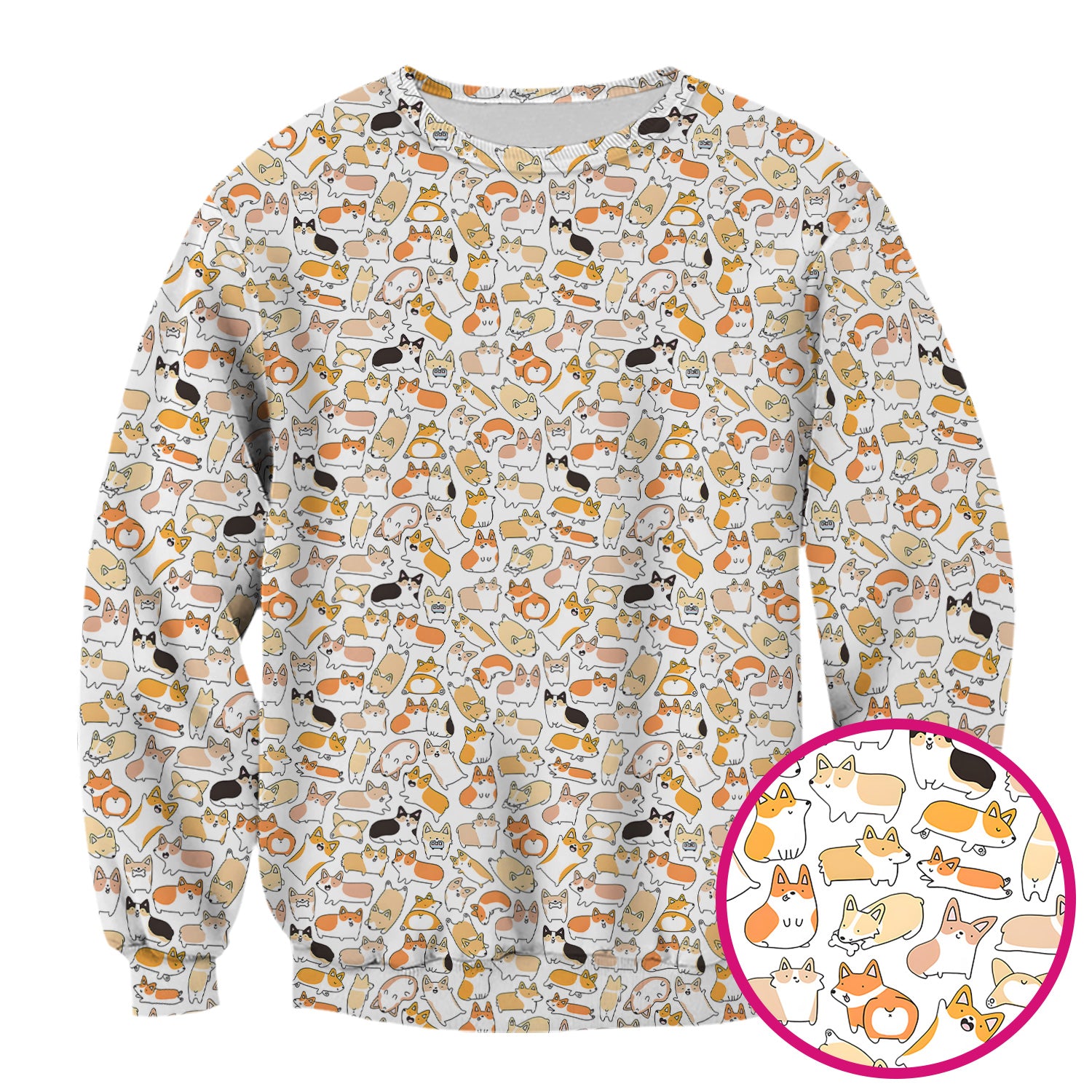 Cute Corgi Dog All Over Print Scrub Top, Comfortable Scrubs for Nurses