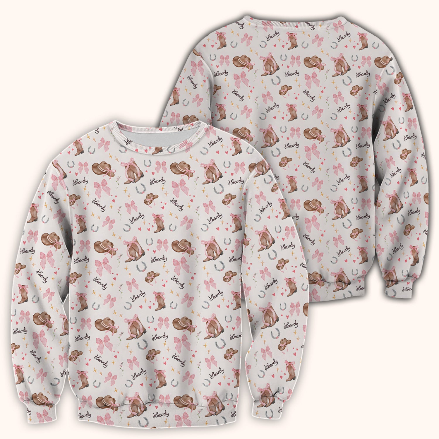 Cute Pink Cowgirl Boots Pattern Scrub Top, Comfortable Scrubs for Nurses