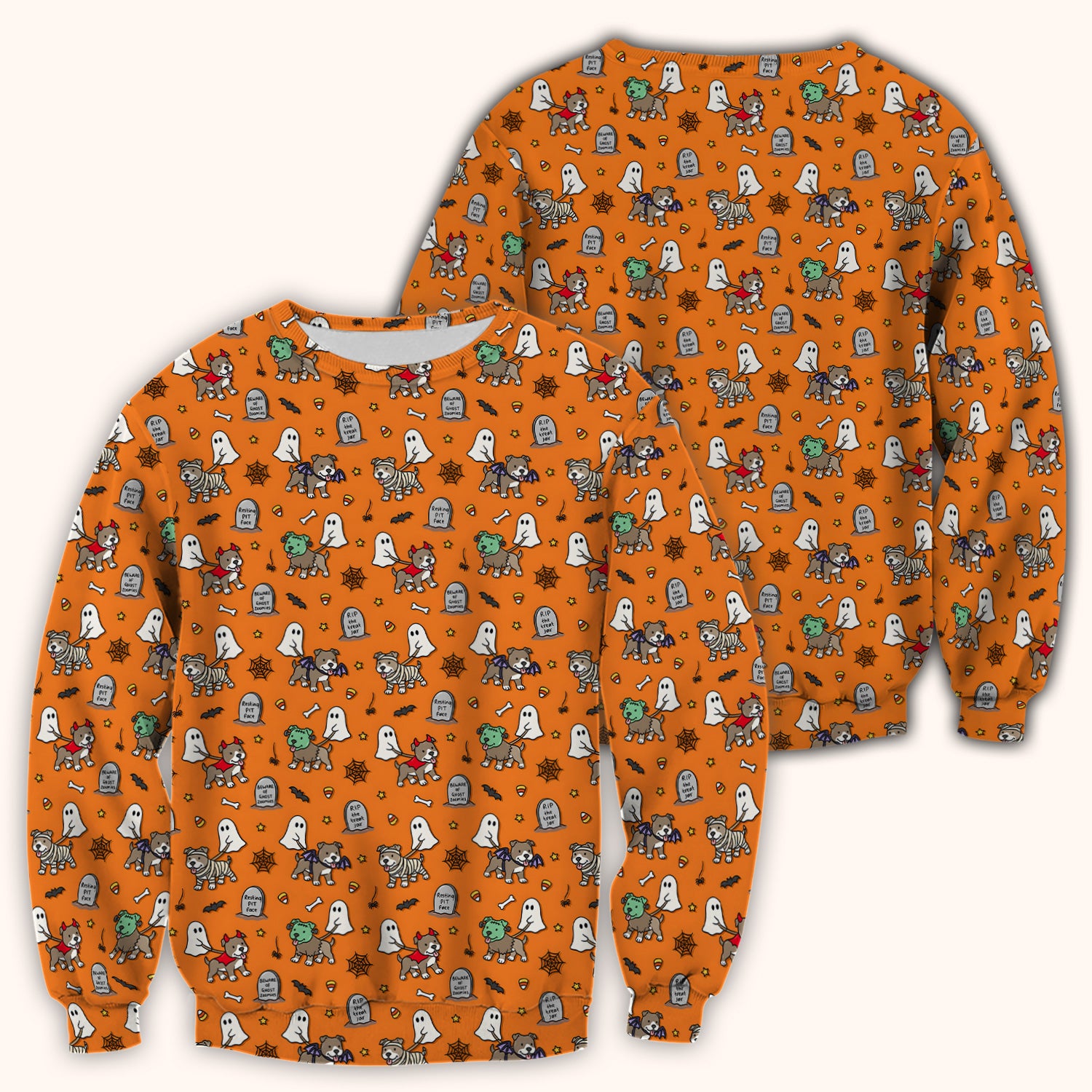 Cute Halloween Pit Bull Costumes Scrub Top, Comfortable Scrubs for Nurses