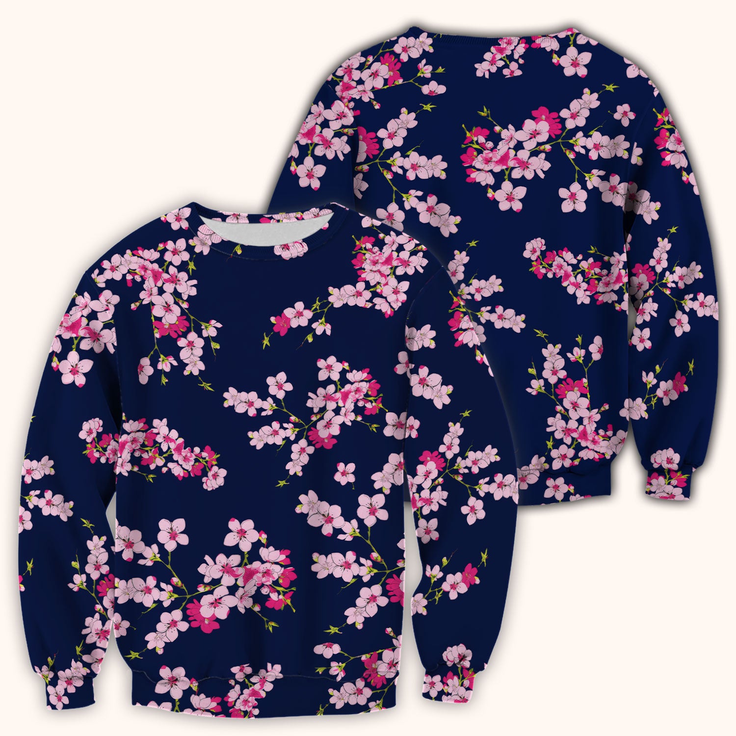 Elegant Cherry Blossom Floral Pattern Srubs, Comfortable Scrubs for Nurses