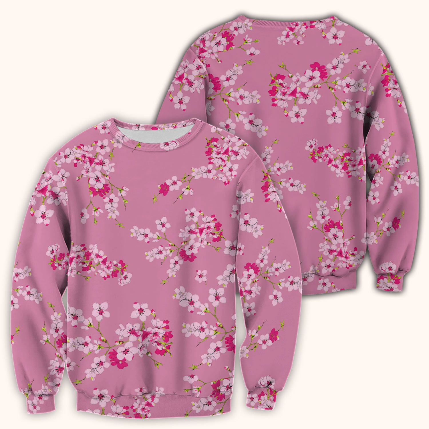 Elegant Cherry Blossom Floral Pattern Srubs, Comfortable Scrubs for Nurses
