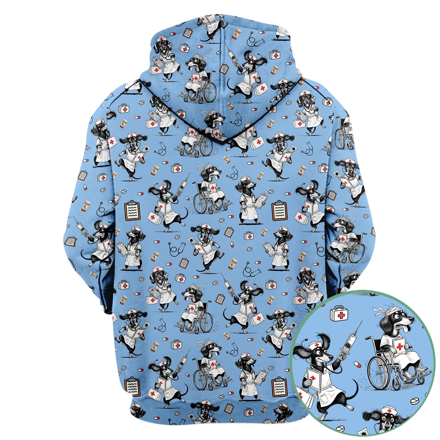 Custom Nurse Scrubs for Women - Funny Dog Print Medical Top - Multi Color Personalized Nursing Shirt for Healthcare Workers
