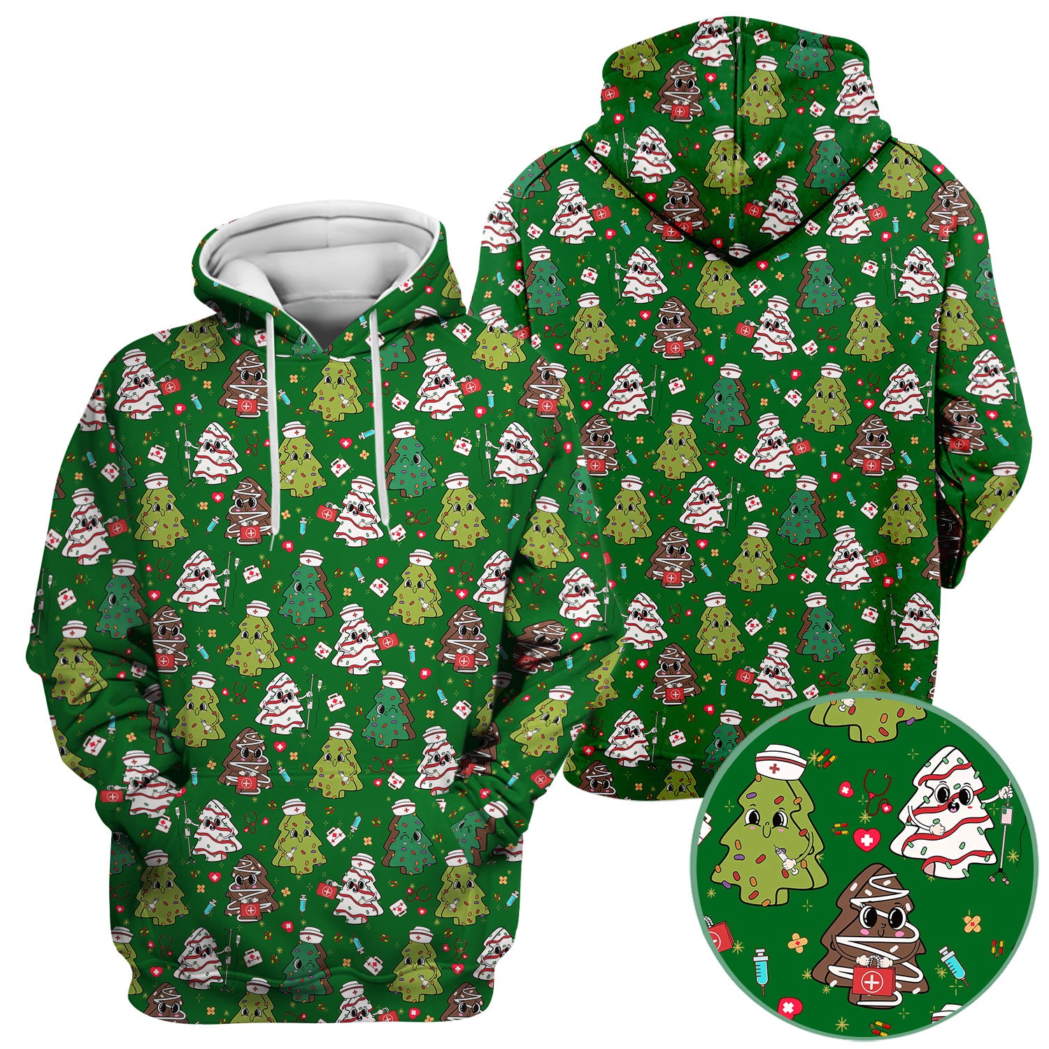 Cute Christmas Tree Nurse Shirt - Holiday Scrub Top for Women - Funny Medical Uniform Xmas Gift RN LPN CNA