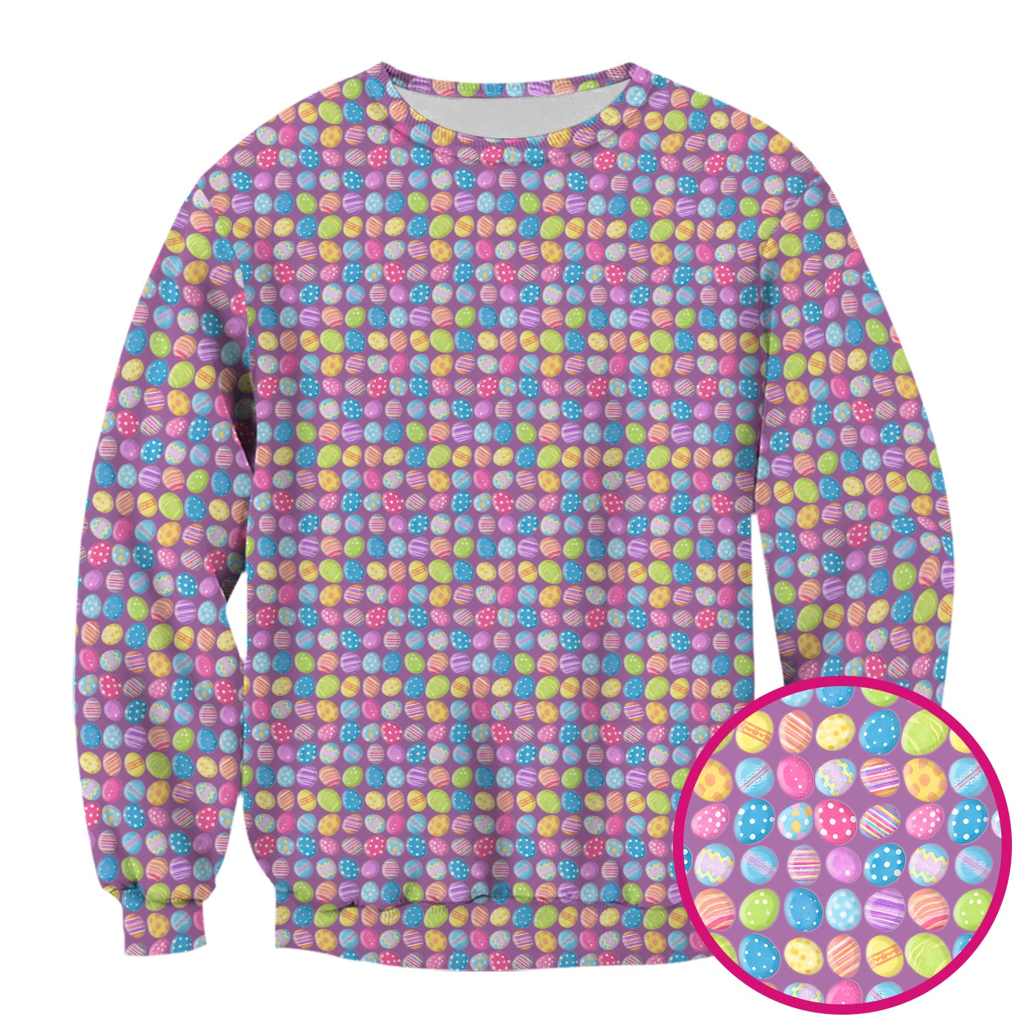 Colorful Easter Eggs Pattern Scrub Top, Comfortable Scrubs for Nurses