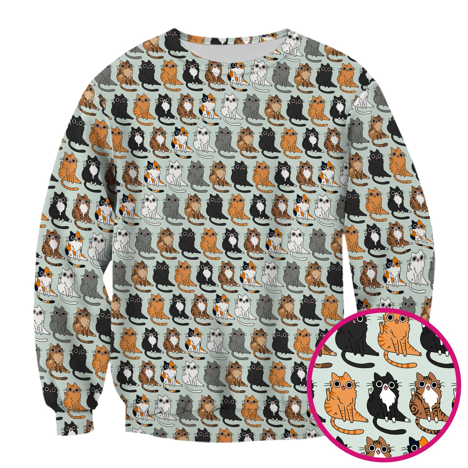 Cute Cartoon Cat Pattern Scrub Top, Comfortable Scrubs for Nurses