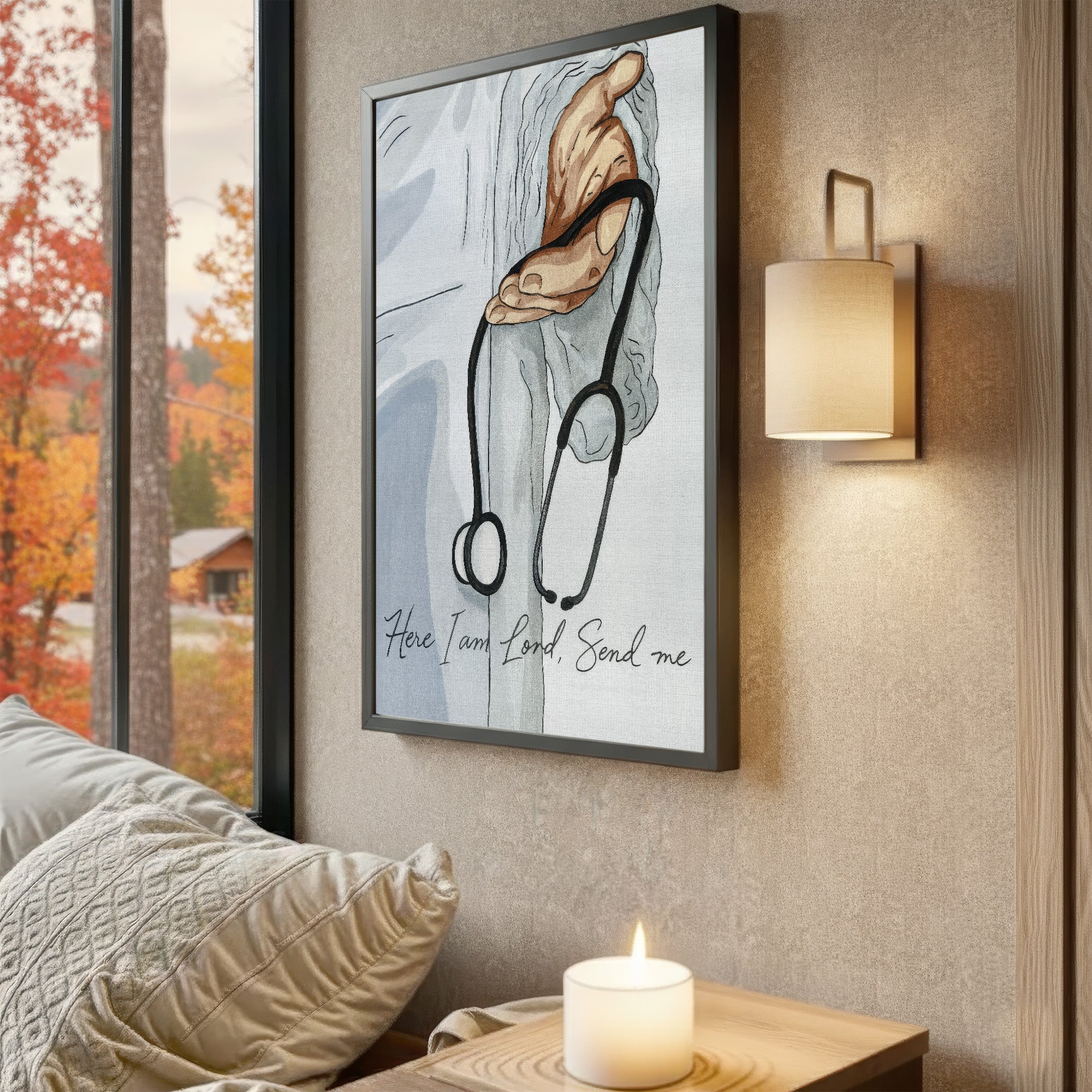 Christian Nurse Faith Canvas, Christian Nurse Faith Canvas Bible Verse, RN LPN & Healthcare Workers Gift