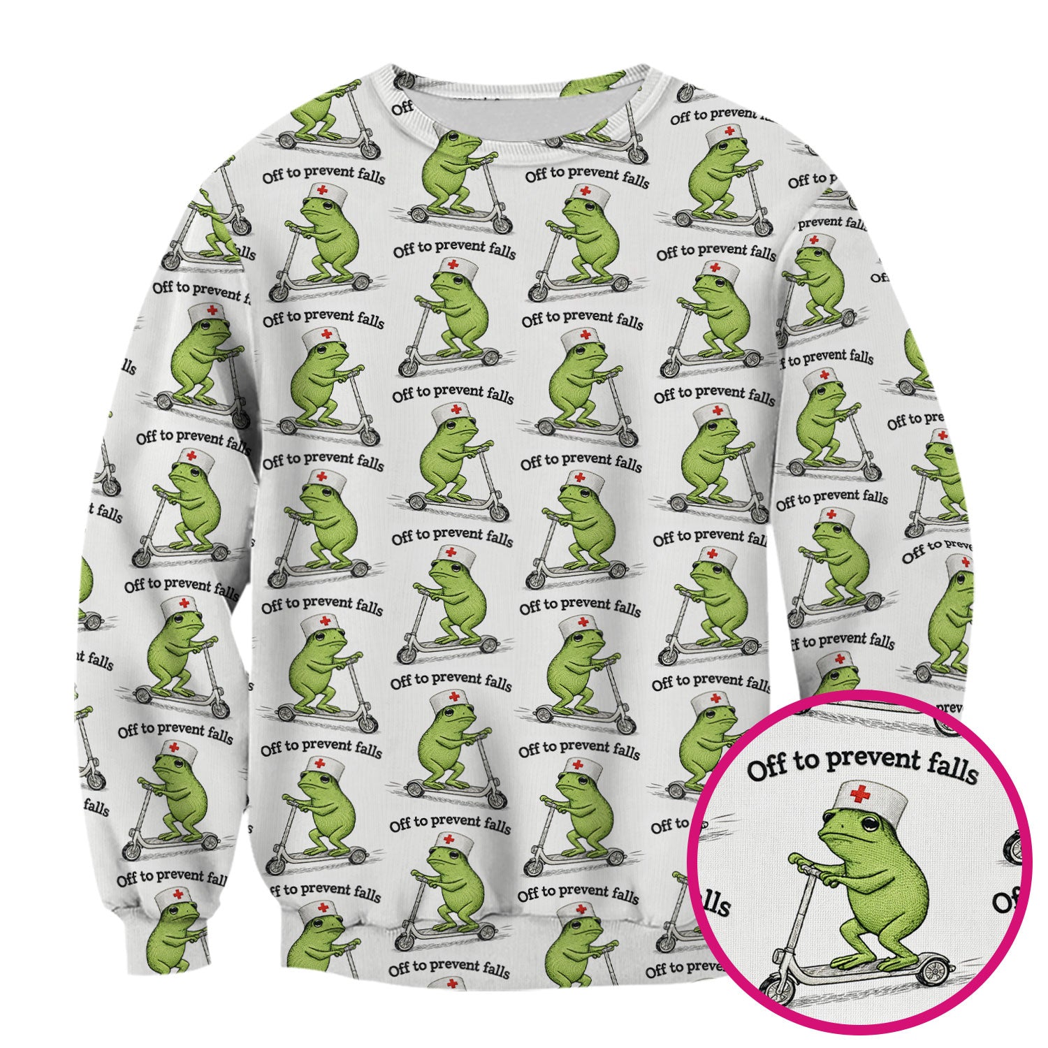 Funny Nurse Scrub Top, Off To Prevent Falls Nursing Shirt, Breathable Fabrics Nursing Uniform