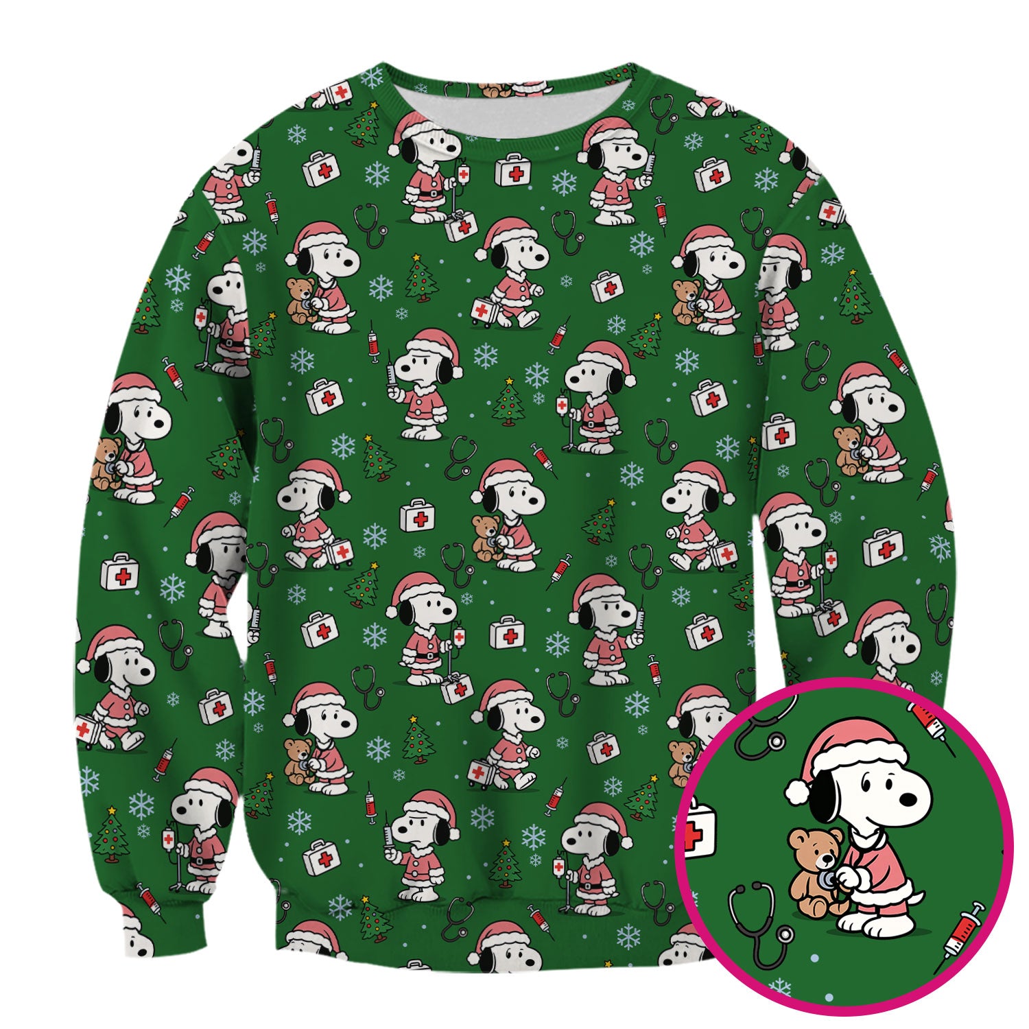 Snoopy Holiday Scrubs Top Multi Colors - Funny Xmas Nurse Shirt Women - Cute Christmas Scrub Top Gift for Healthcare Workers