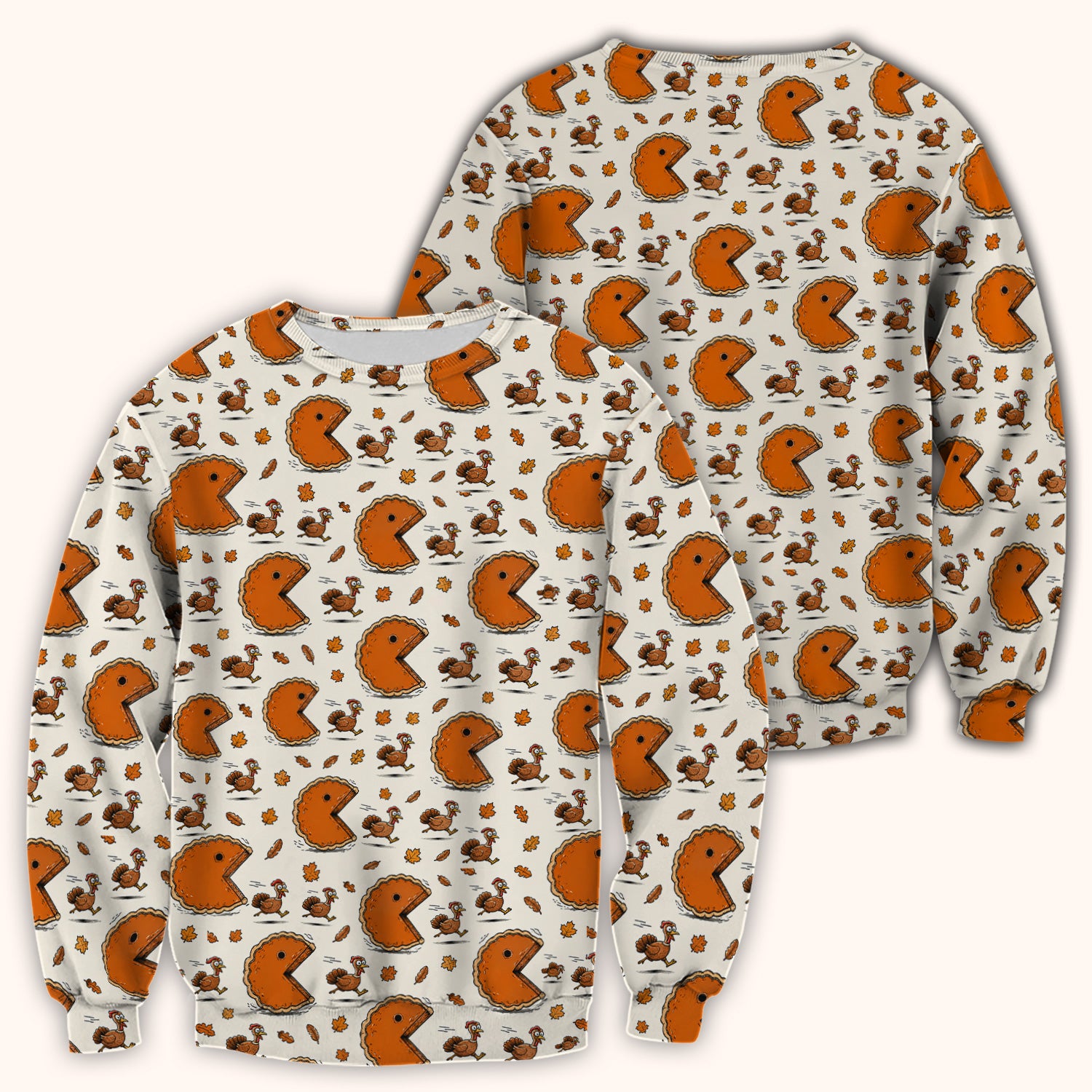 Thanksgiving Pie Chasing Turkey Scrub Top, Comfortable Scrubs for Nurses