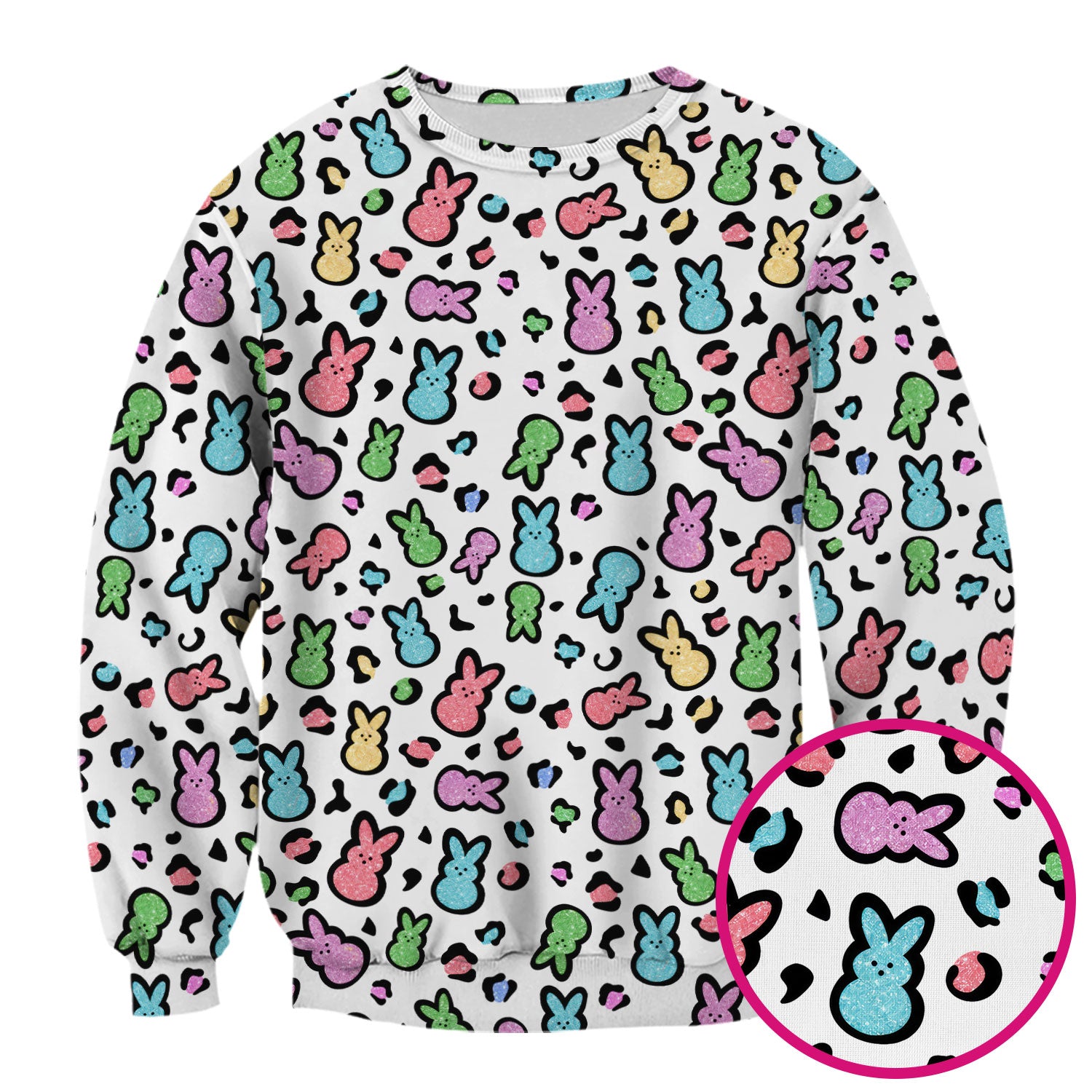 Cute Easter Bunny Pastel Pattern Scrub Top, Comfortable Scrubs for Nurses