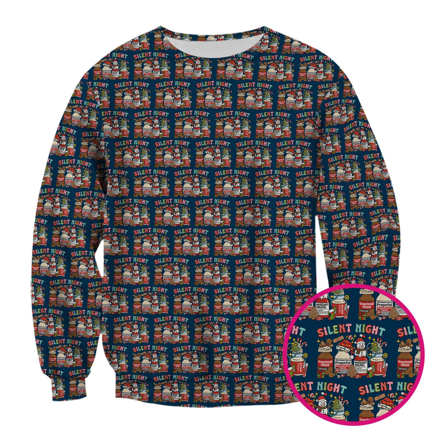 Silent Night Nurse Scrub Top, Funny Christmas Medical Scrub Shirt, Holiday Nursing Uniform