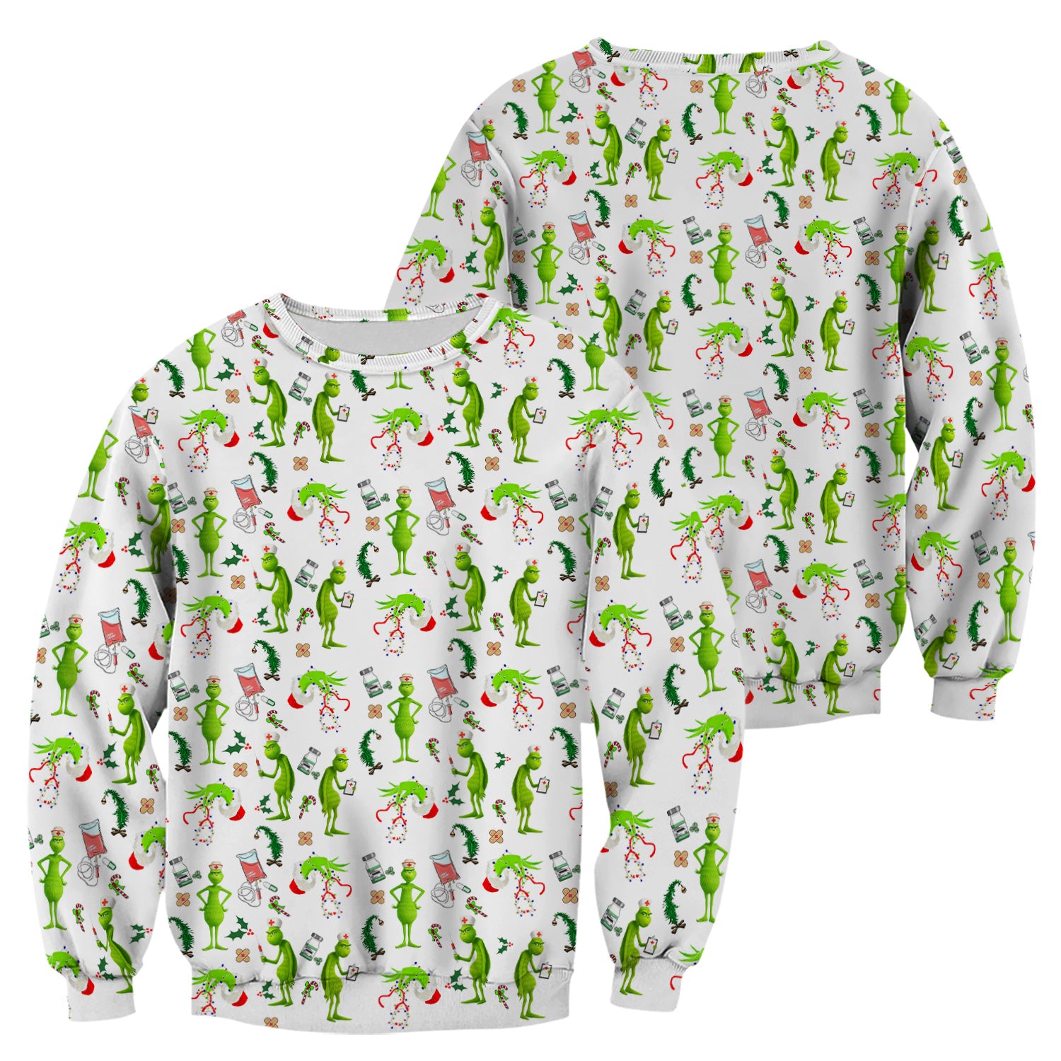 Funny Grinch Scrub Top - Christmas Nurse Shirt for Women - Multiple Color Options CNA RN LPN Gift