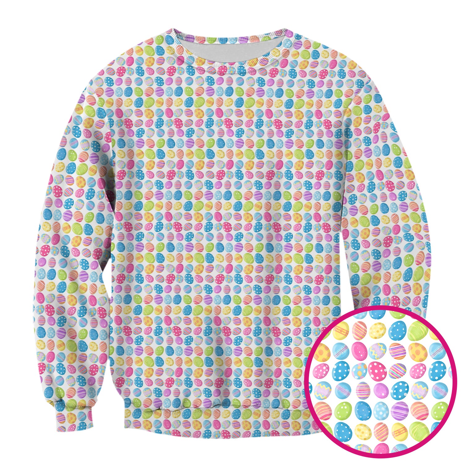 Colorful Easter Eggs Pattern Scrub Top, Comfortable Scrubs for Nurses