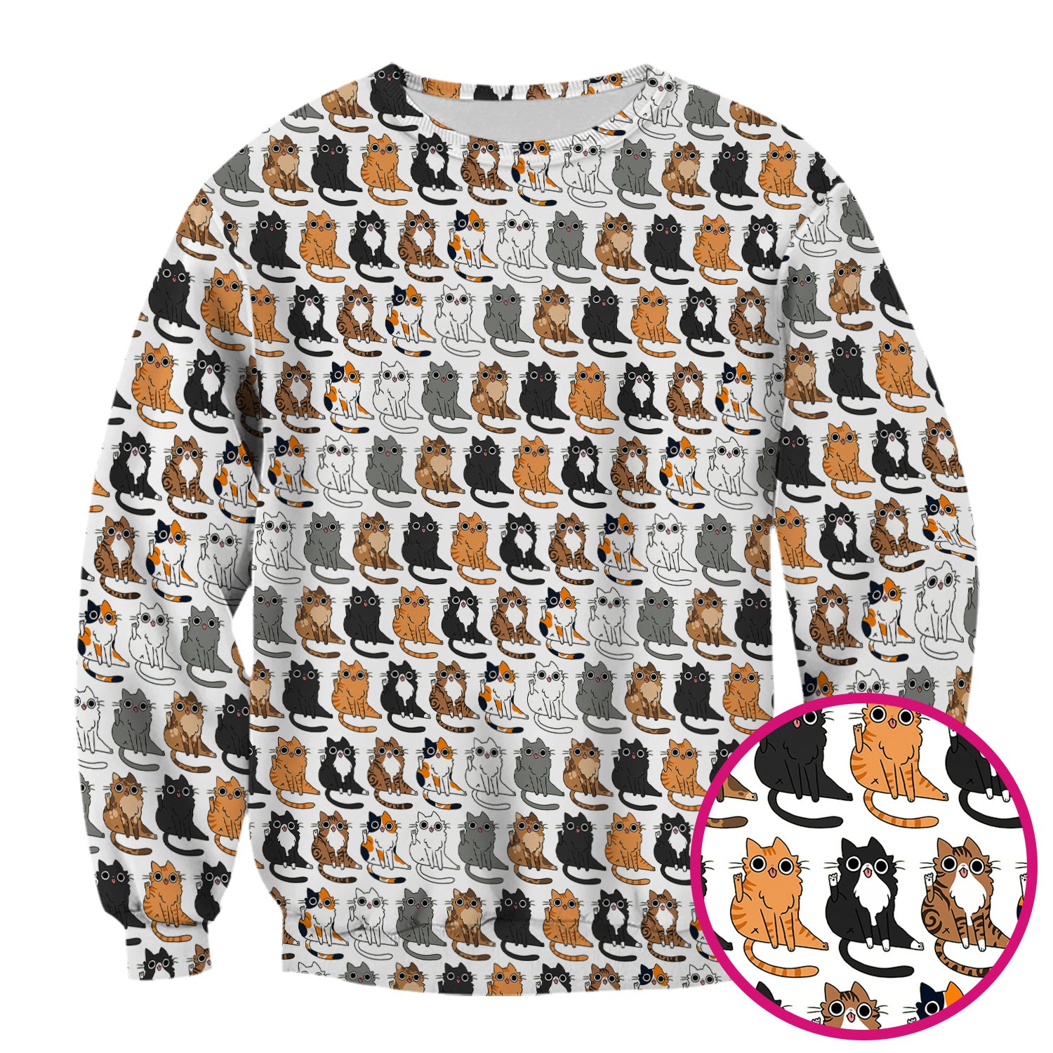 Cute Cartoon Cat Pattern Scrub Top, Comfortable Scrubs for Nurses