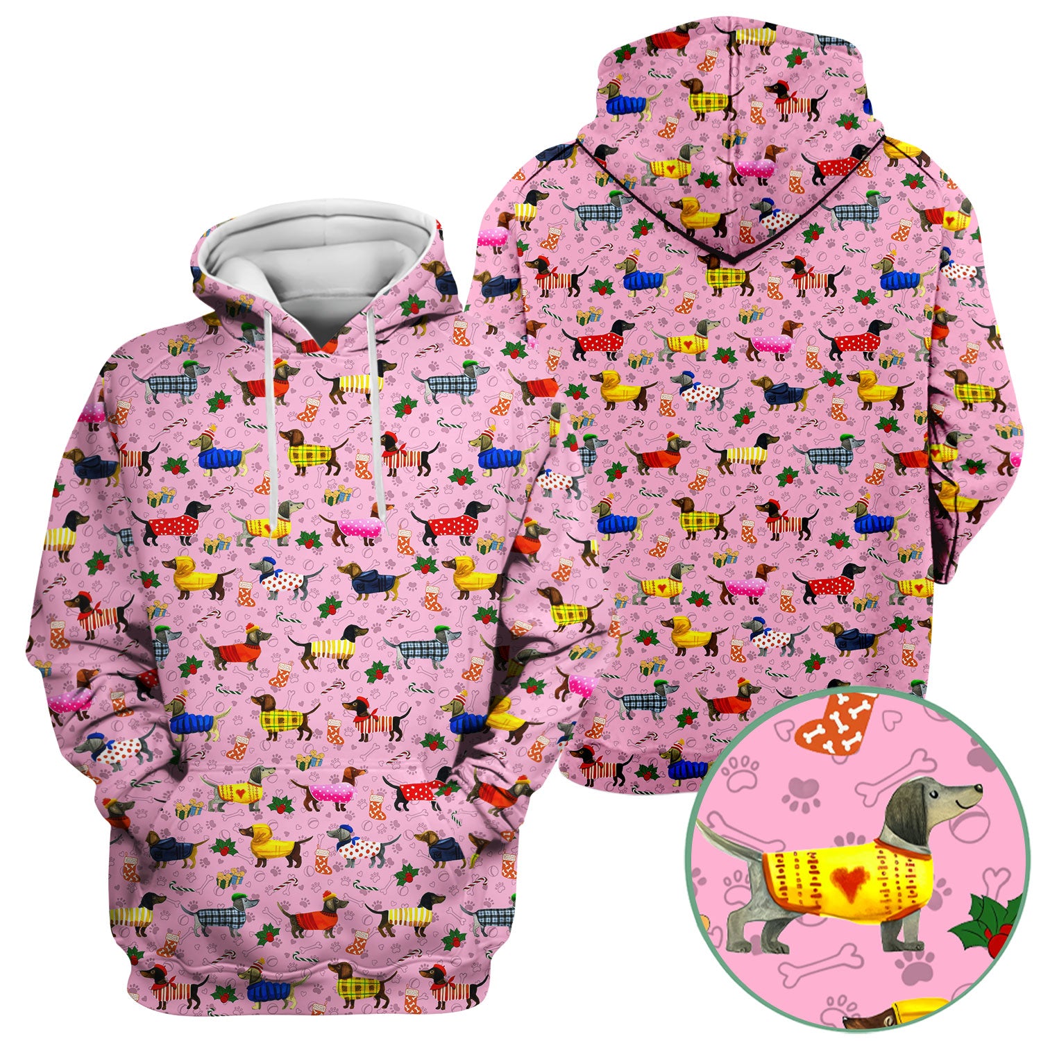 Wiener Dog Med Scrubs - Comfortable Scrub Tops for Women - Doxies with Paw Prints Nurse Uniform - Christmas Gift for LPN RN CNA