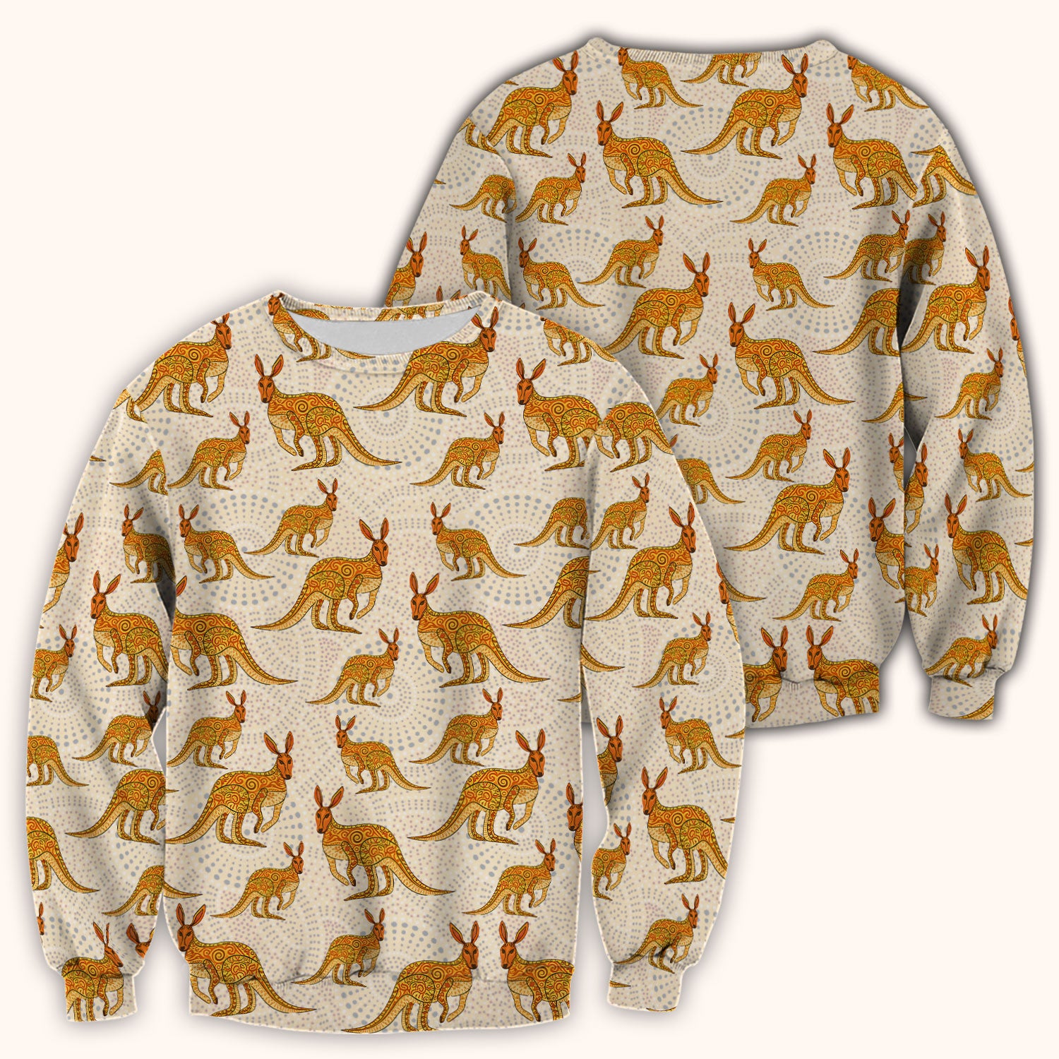 Australian Kangaroo Dot Art Inspired Medical Scrub Top - Women Uniform