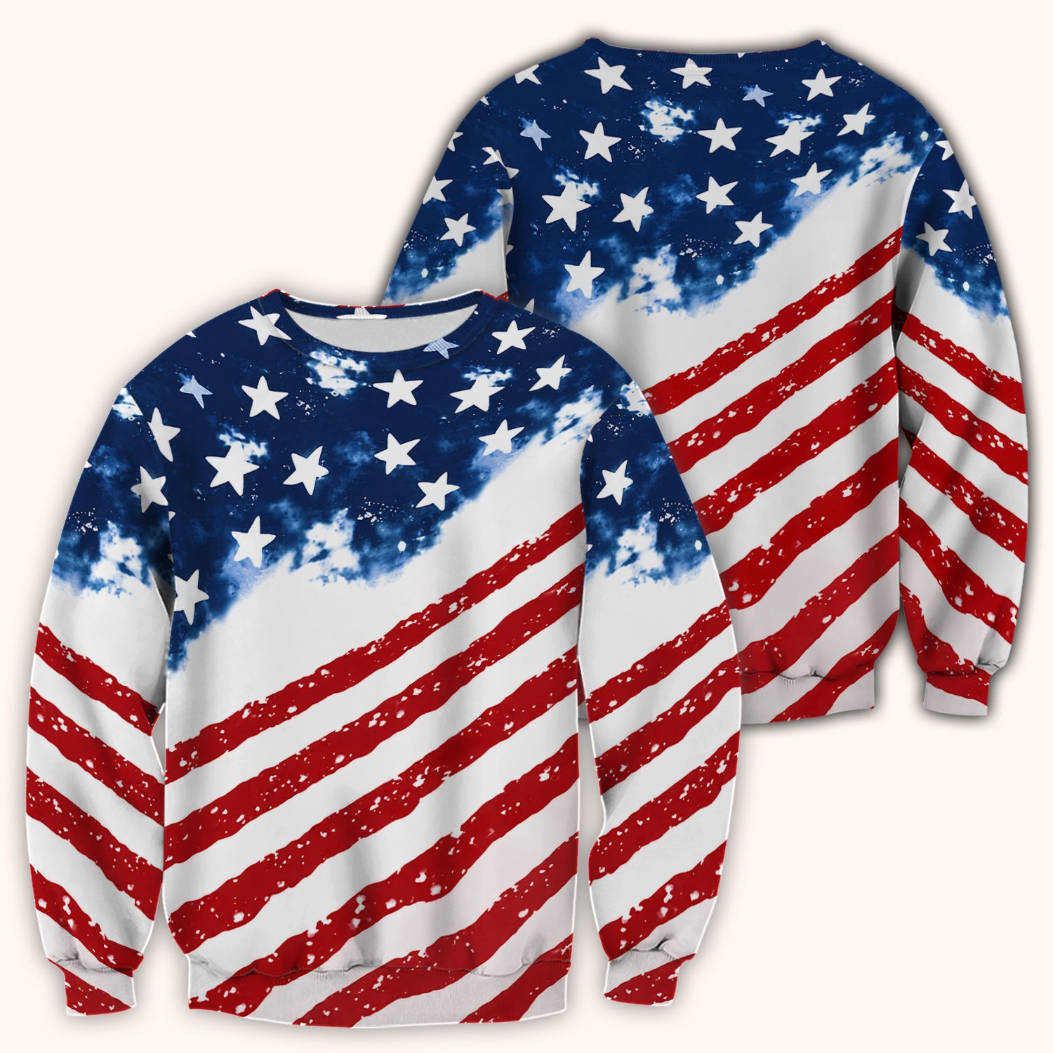 USA Stars And Stripes Pattern Scrub Top, Comfortable Scrubs for Nurses
