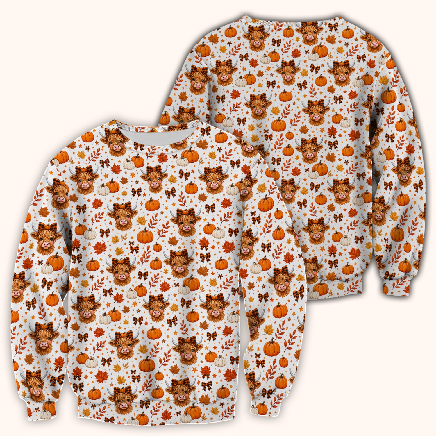 Cute Fall Highland Cow Scrub Top, Comfortable Scrubs for Nurses
