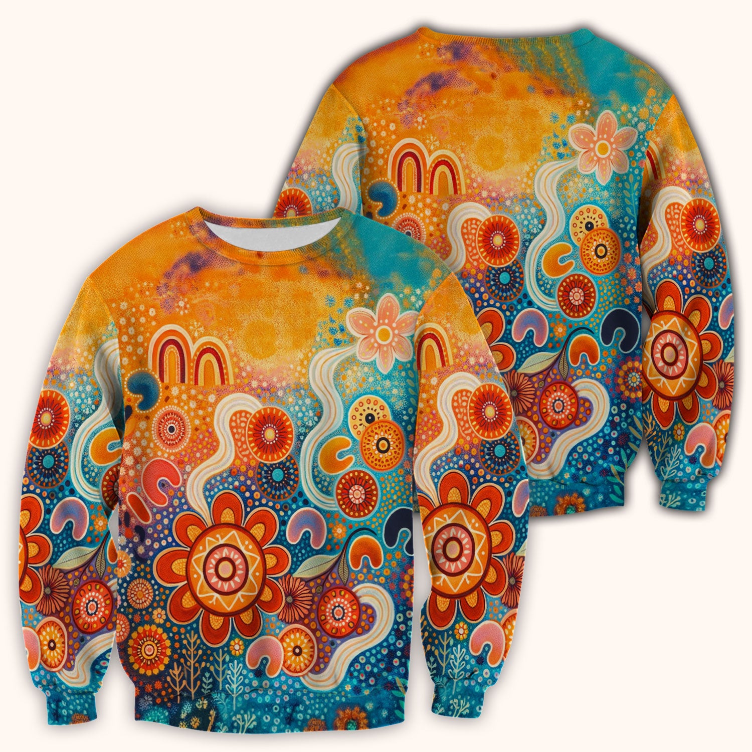 Australian Dot Art Inspired Scrub Top, Artistic Boho Pattern Nurse Shirt, Comfortable Scrubs For Nursing