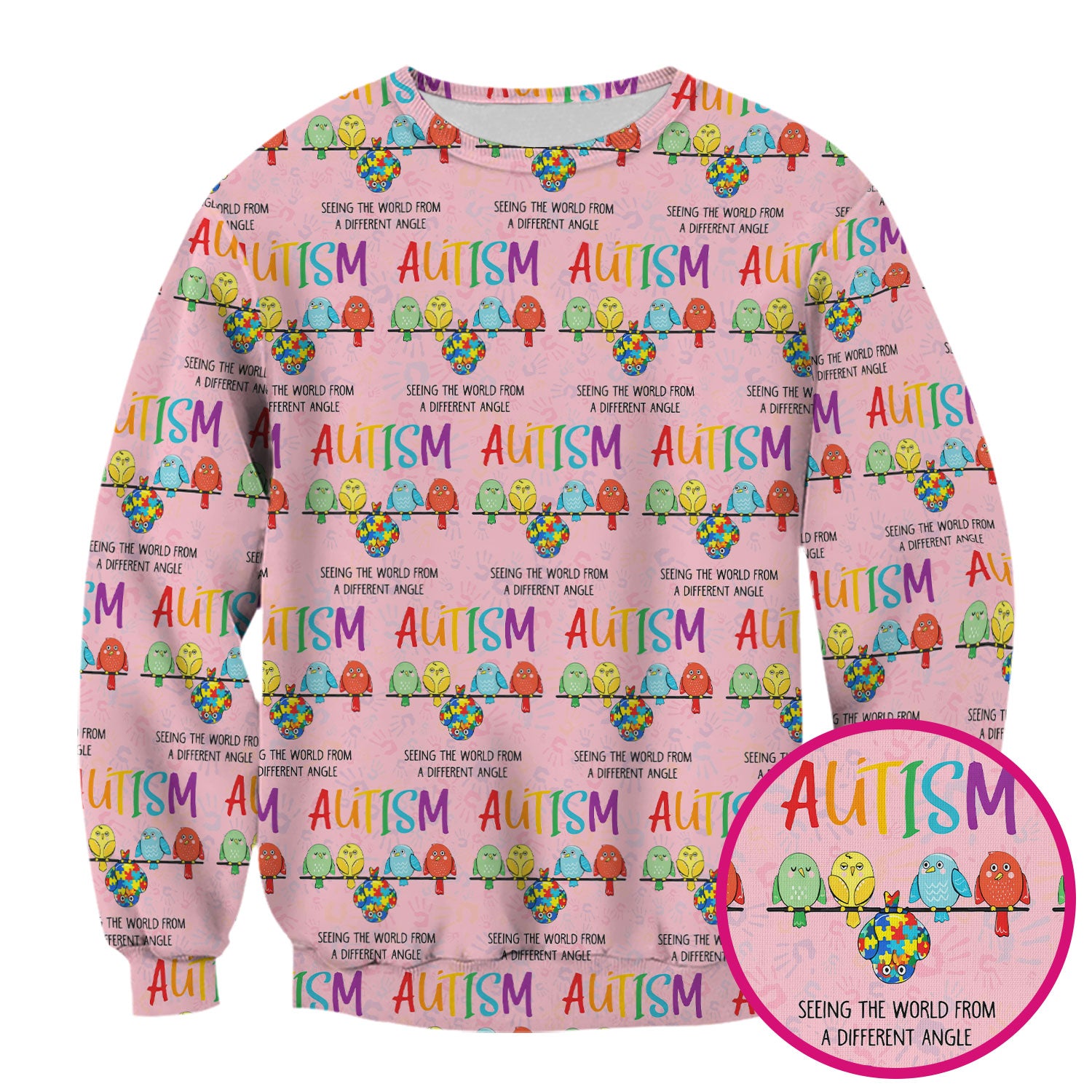 Autism Seeing The World From A Different Angle Birds Scrub Top ,Comfortable Scrubs for Nurses