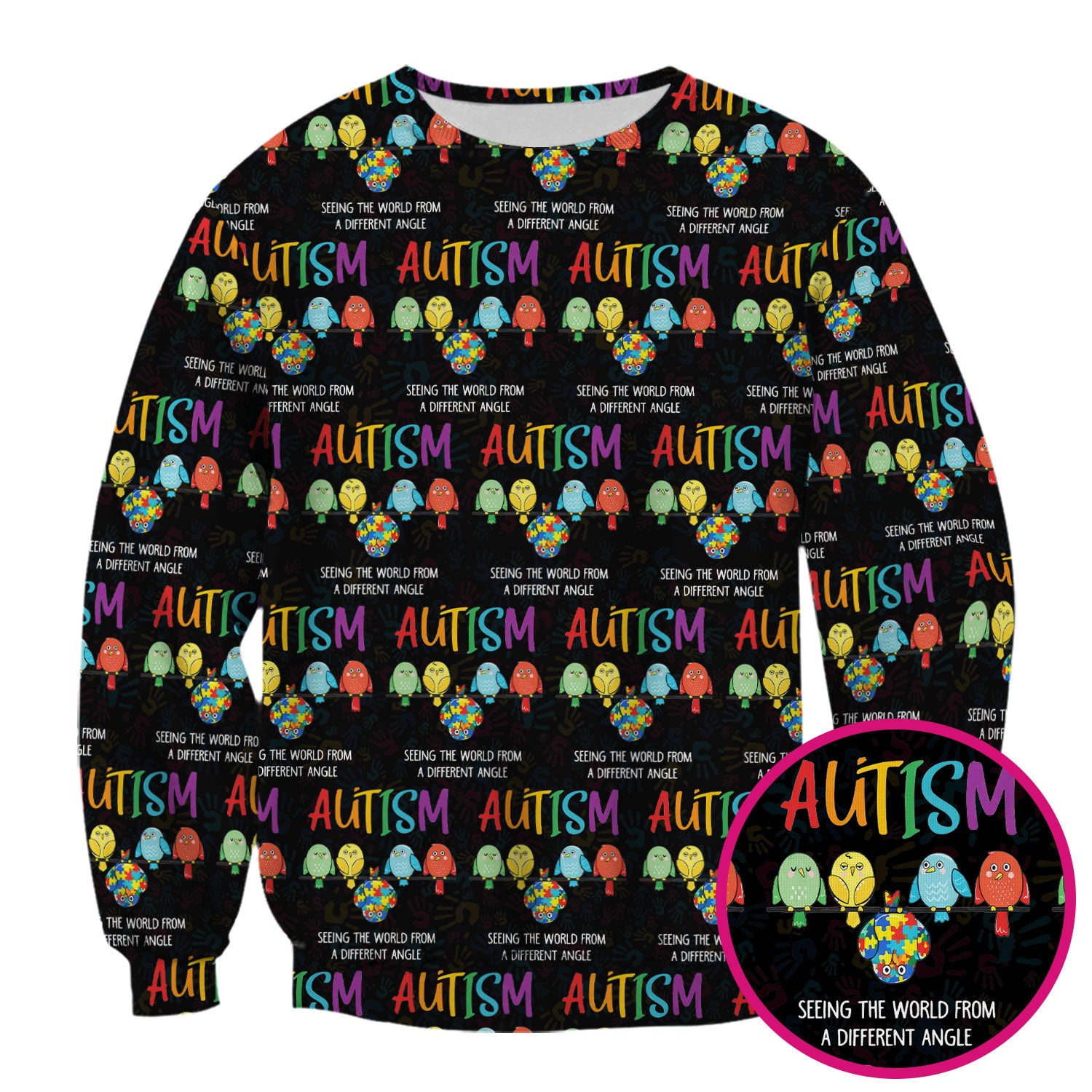 Autism Seeing The World From A Different Angle Birds Scrub Top ,Comfortable Scrubs for Nurses