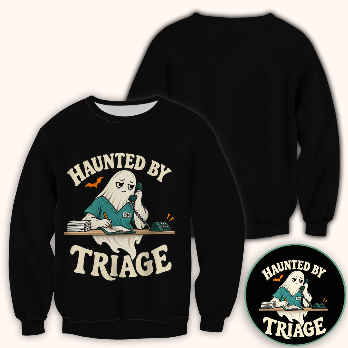 Funny Halloween Triage Nurse Ghost T-Shirt