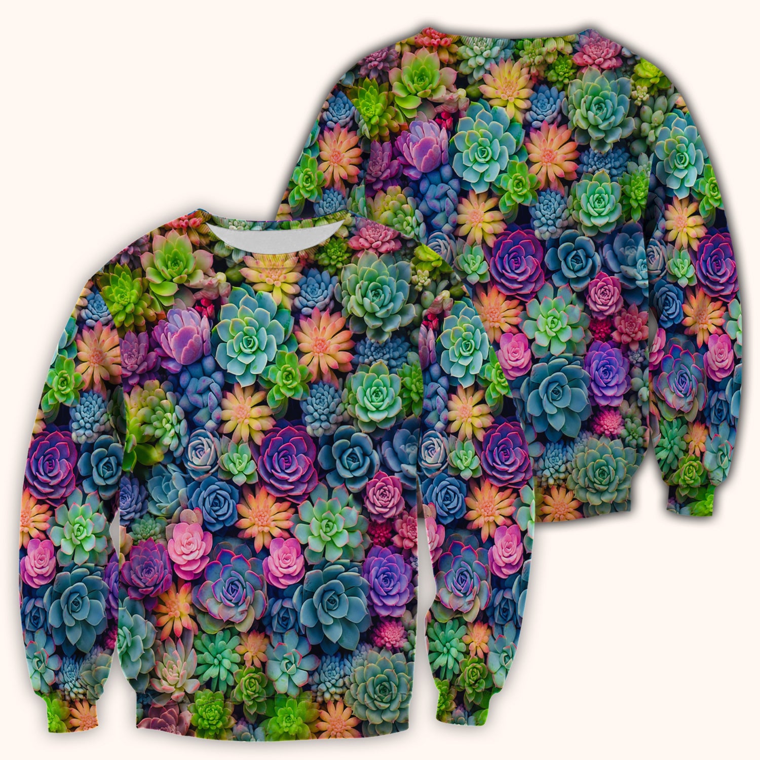 Cute Nurse Scrub Top Boho Succulent Flower Pattern Scrub Top, Comfortable Scrubs for Nurses