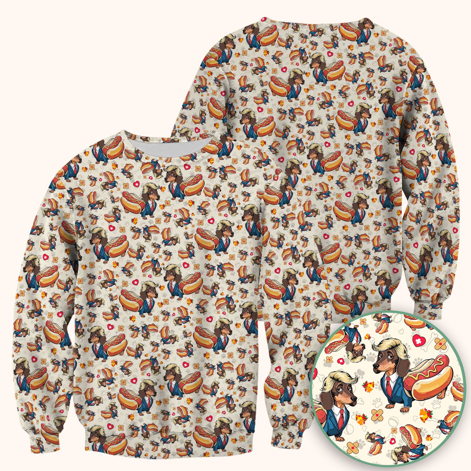 They're Eating The Dogs - Funny Dachshund Hot Dog Scrub Top - Hilarious Medical Uniform