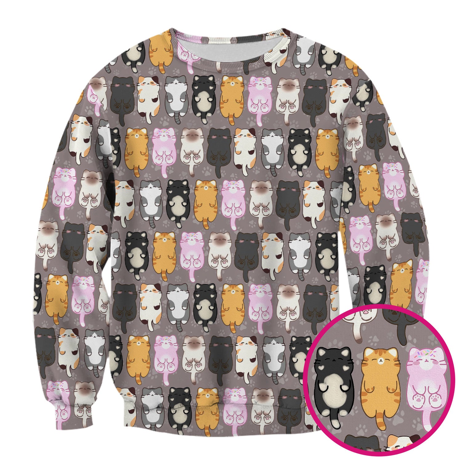 Funny Cartoon Cats All Over Print Scrubs Top, Comfortable Scrubs for Nurses