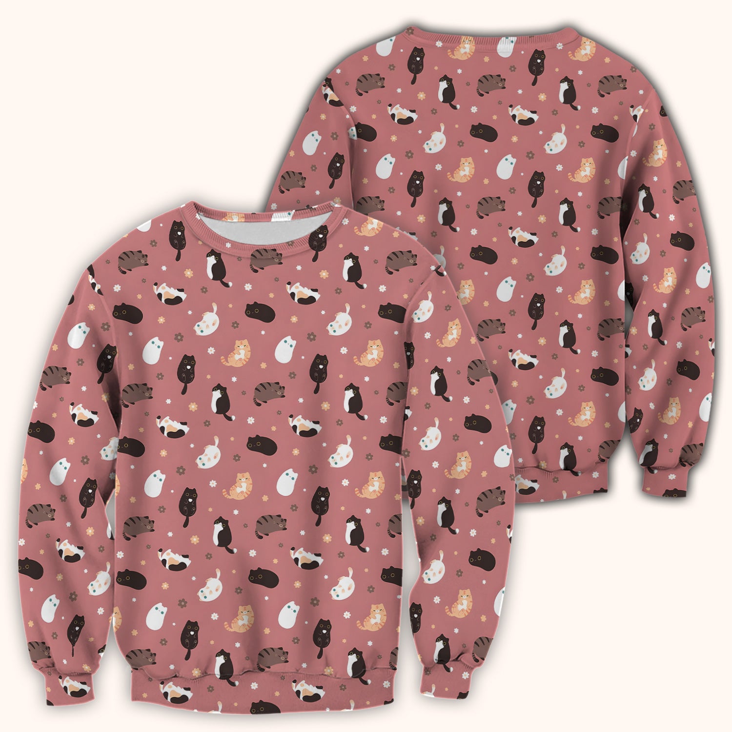 Adorable Kitty Nurse Pattern Scrub Top, Comfortable Scrubs for Nurses