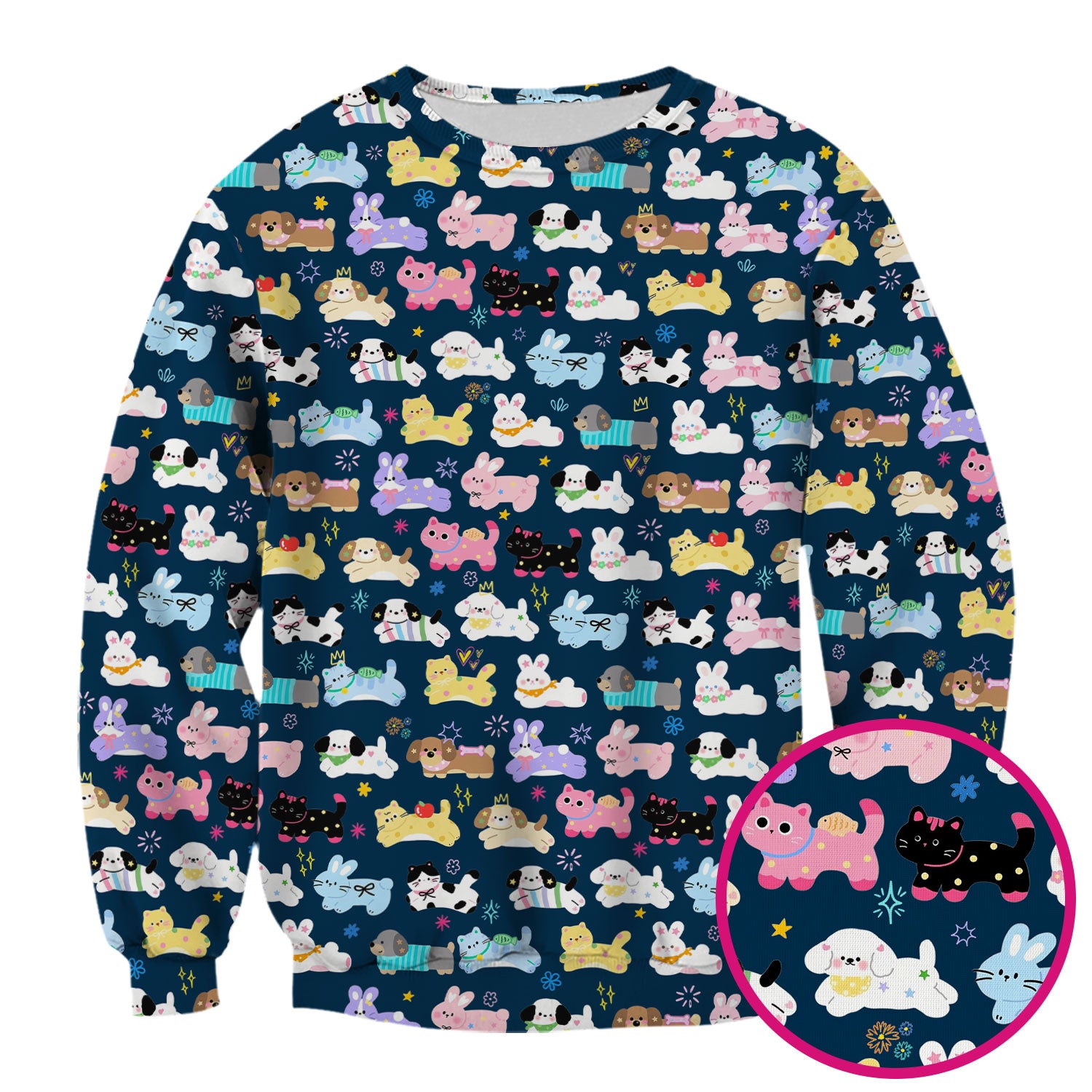 Cute Kawaii Animal Pattern Scrub Top for Women, Breathable Nursing Uniform