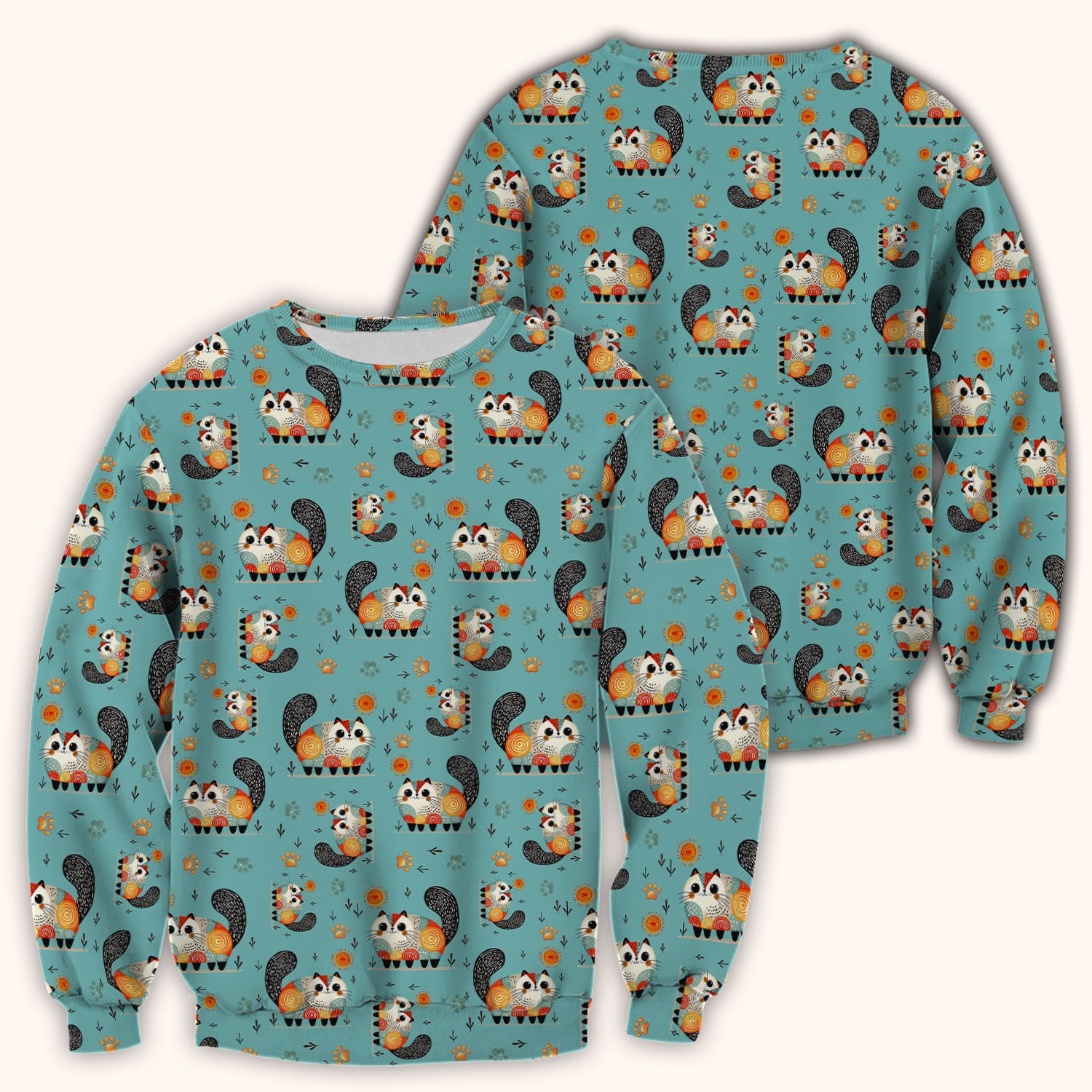 Playful Cat Illustration Nurse Scrub Top, Comfortable Scrubs for Nurses