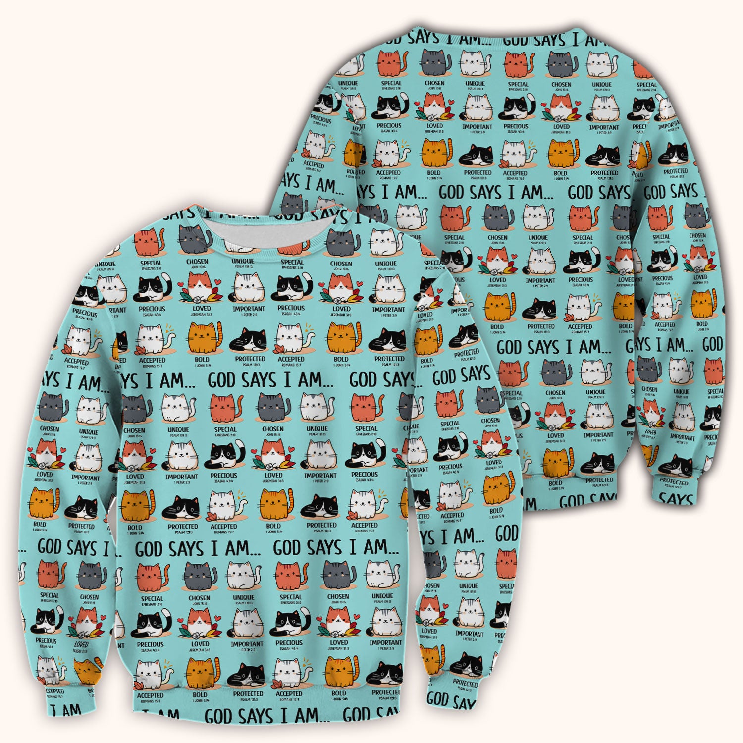 Cute Christian Cat God Says I Am Scrub Top, Comfortable Scrubs for Nurses
