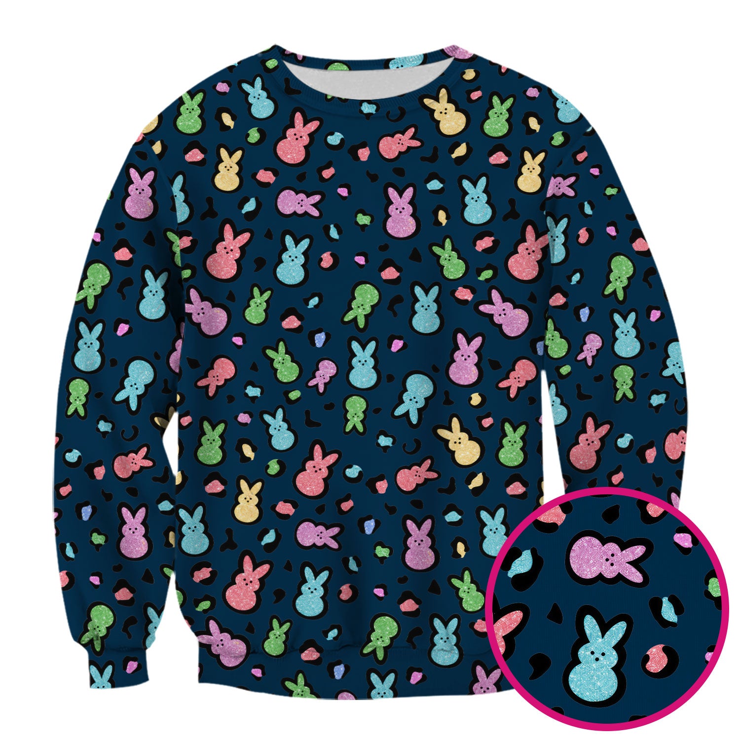 Cute Easter Bunny Pastel Pattern Scrub Top, Comfortable Scrubs for Nurses