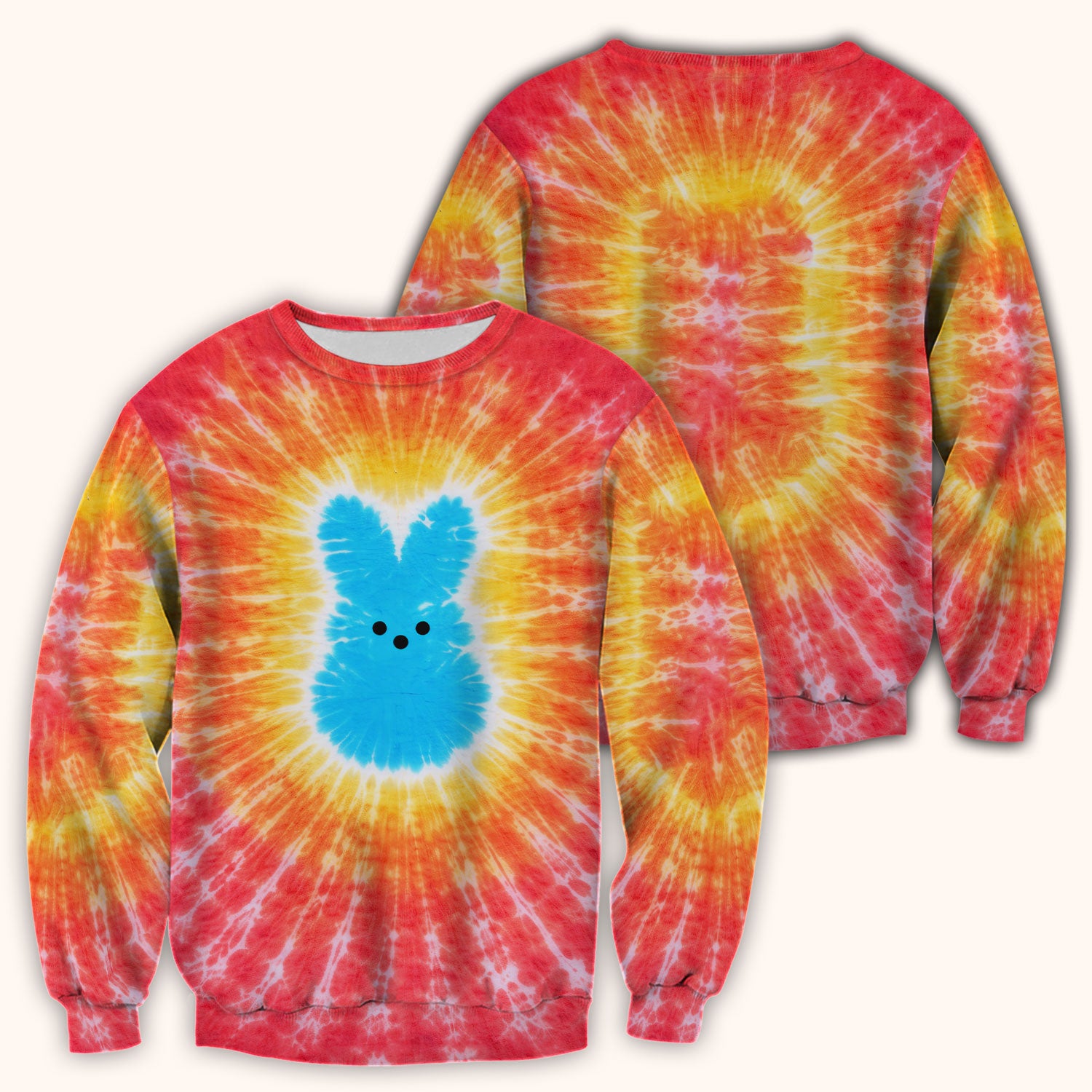 Easter Peep Tie Dye Scrub Top, Easter Bunny Nurse Shirt For Women, Breathable Fabrics Nursing Uniform