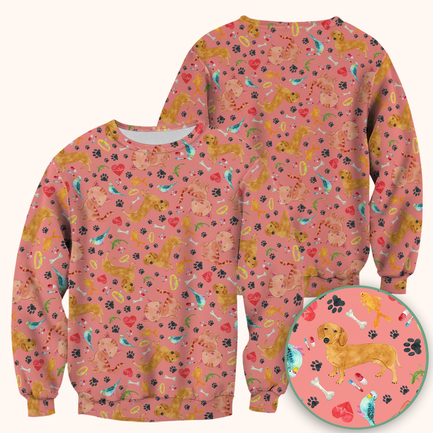 Cute Cat Dog Scrub Top - Animal Lover Medical Uniform - Funny Veterinary Nurse Shirt for Women RN CNA LPN