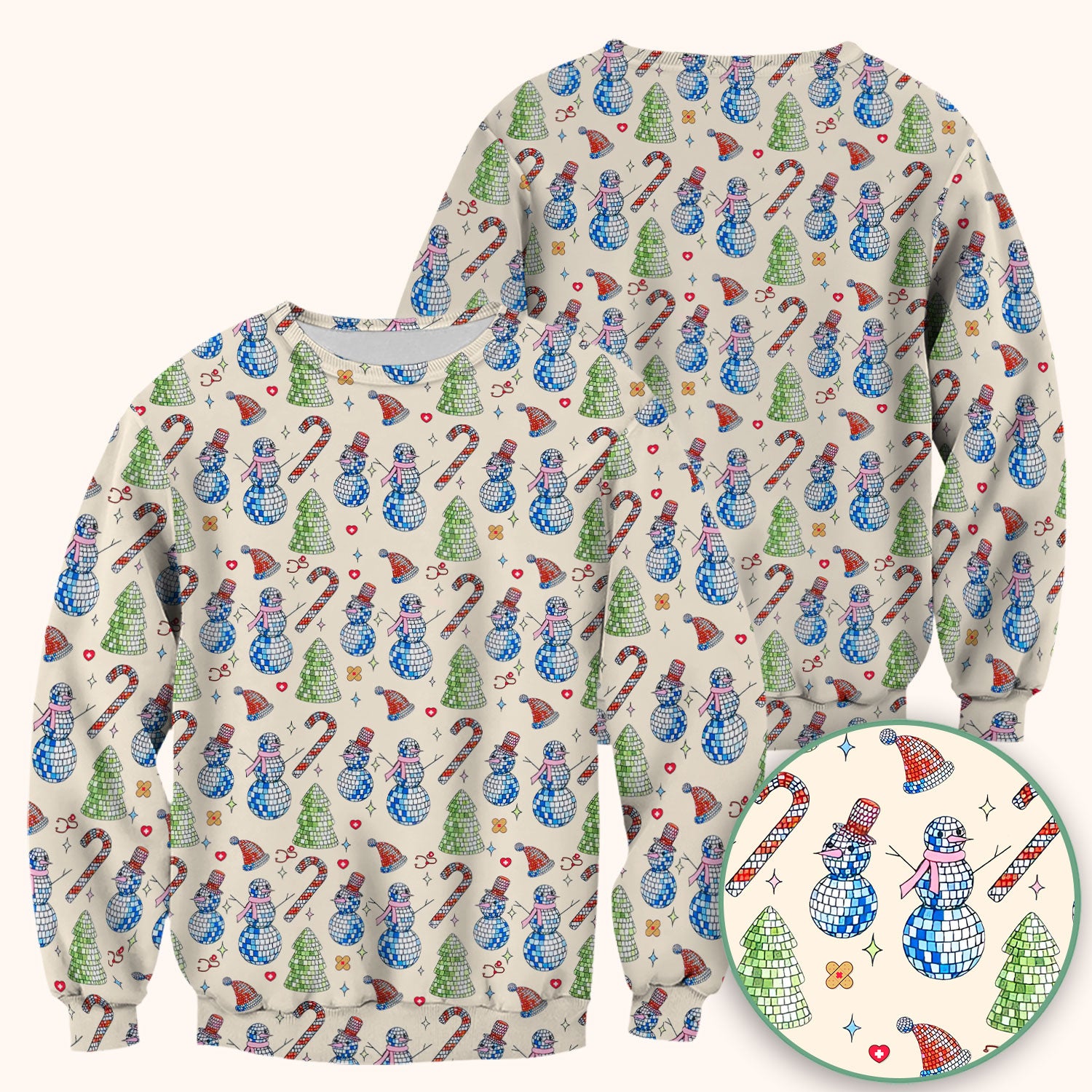 Funny Snowman Scrub Top for Women - Breathable Fabrics Med Uniform - Comfortable Scrubs for Nurses - Christmas Gift for LPN CNA RN