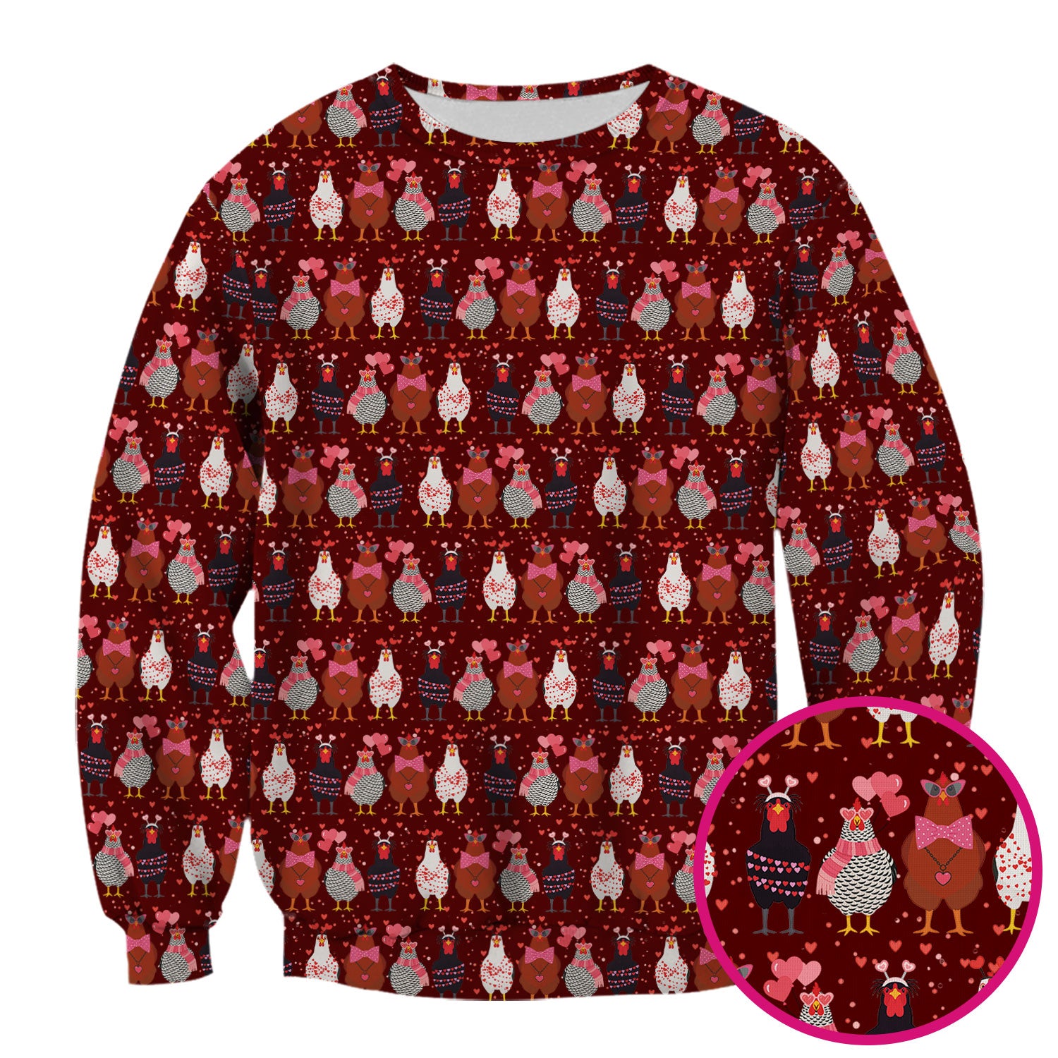 Funny Chicken Valentine Scrub Top, Chicken Pattern Scrub Shirt For Nursing, Valentine Gift For Nurse