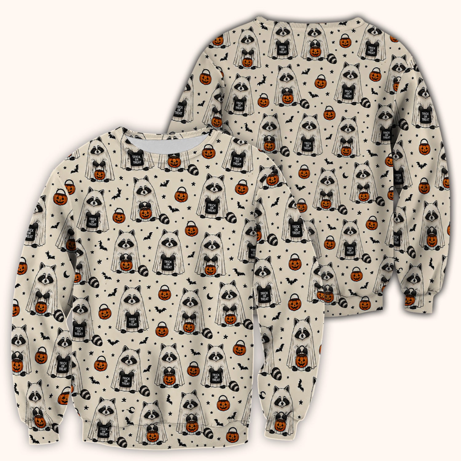 Cute Halloween Ghost Raccoon Scrub Top, Comfortable Scrubs for Nurses