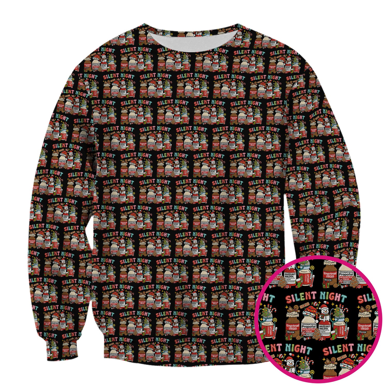Silent Night Nurse Scrub Top, Funny Christmas Medical Scrub Shirt, Holiday Nursing Uniform