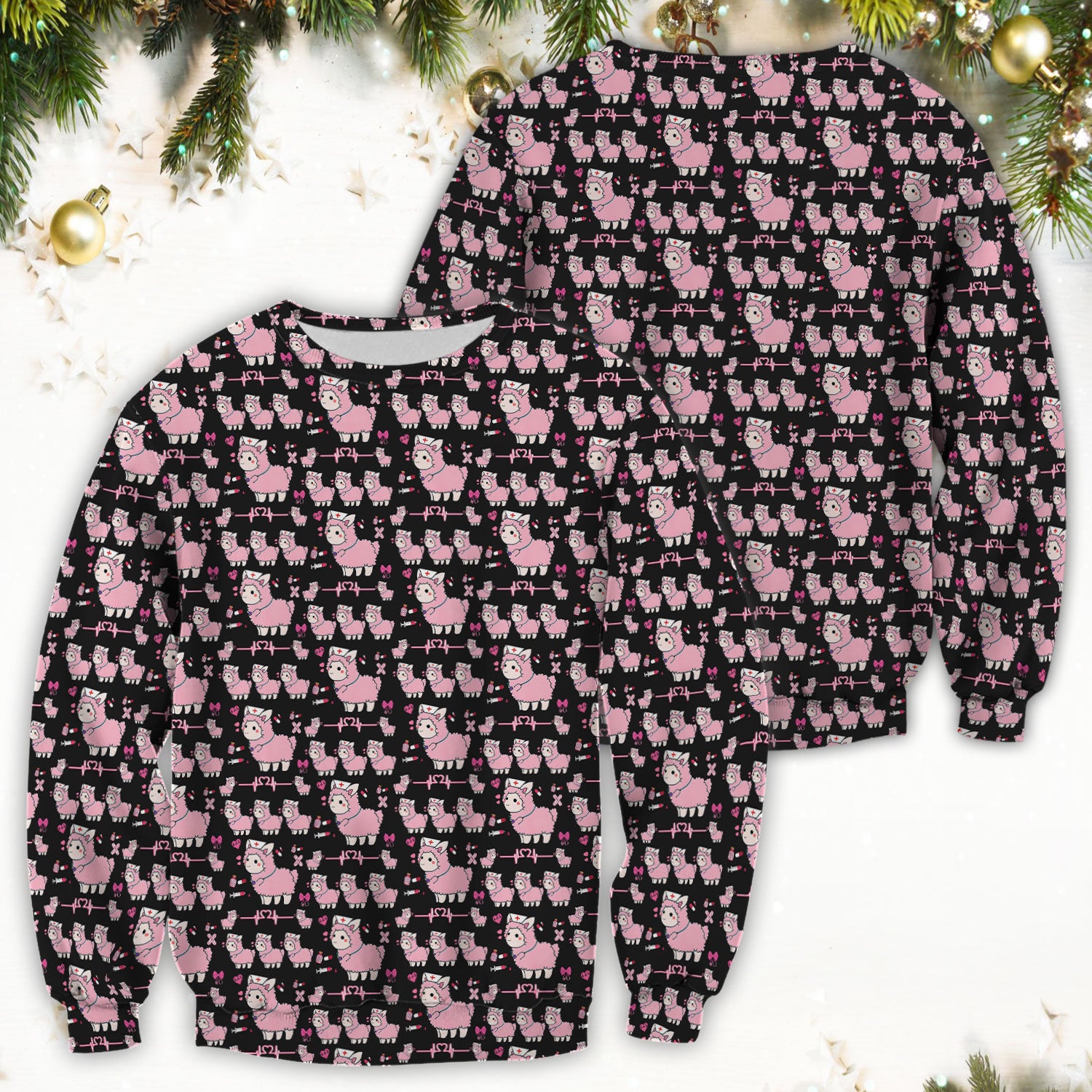 Llama Ain't Got Time For Your Drama Scrub Top, Funny Pattern Scrub Shirt, Breathable Fabrics Nursing Uniform