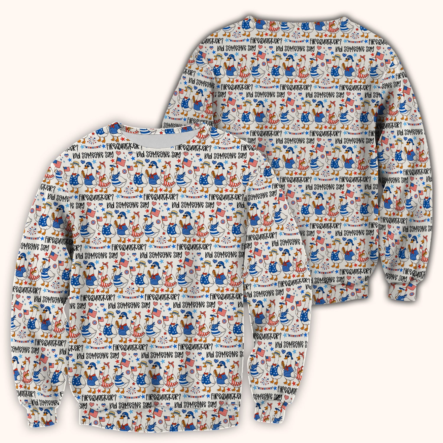 Funny Patriotic Goose Pattern Scrub Top, Comfortable Scrubs for Nurses