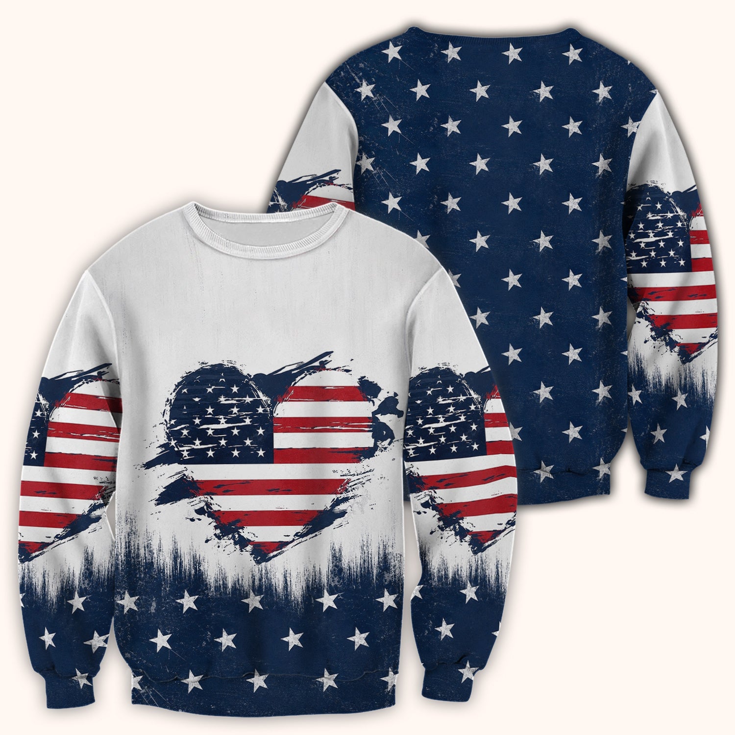 Patriotic Nurse Adorable Scrub Top USA Heart Pattern Scrub Top, Comfortable Scrubs for Nurses
