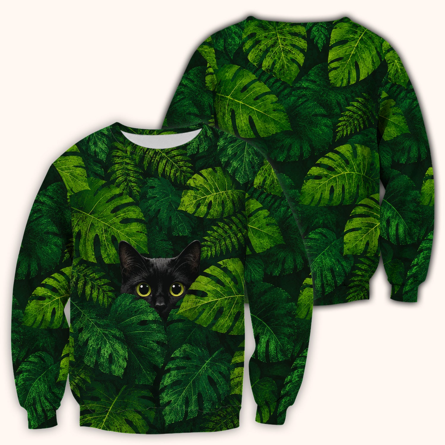 Cute Hidden Black Cat Pattern Scrub Top, Comfortable Scrubs for Nurses