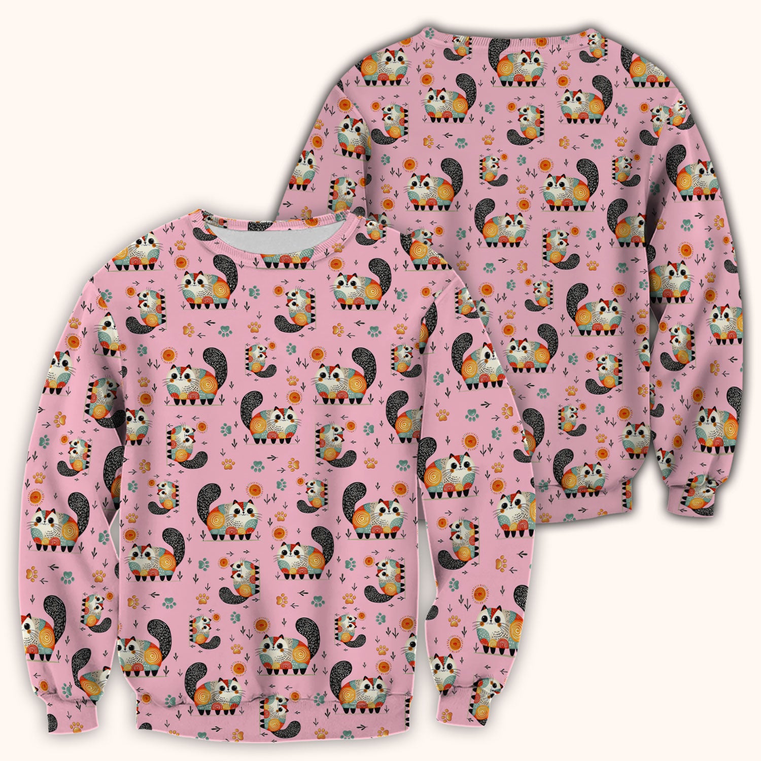 Playful Cat Illustration Nurse Scrub Top, Comfortable Scrubs for Nurses