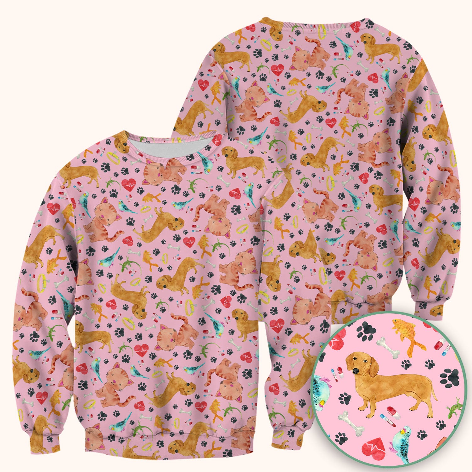 Cat Dog Veterinary Scrub Top - Cute Animal Paw Print Medical Shirt - Adorable Nurse Scrubs for Women RN CNA Vet Tech