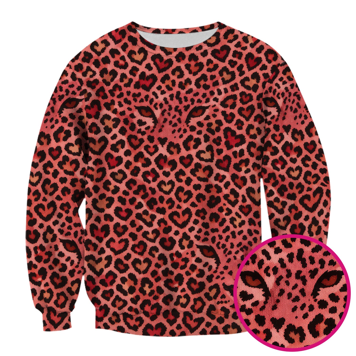 Leopard Pattern Nurse Scrub Top, Pink Medical Nurses Shirt, Breathable Fabrics Nursing Uniform, Valentine