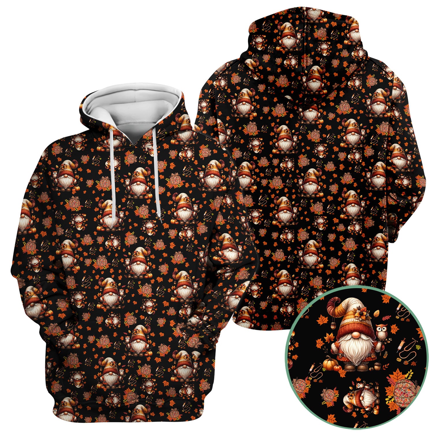 Autumn Leaves Pumpkin Scrubs for Women - Comfortable Scrubs for Nurses - Breathable Fabrics Nursing Uniform